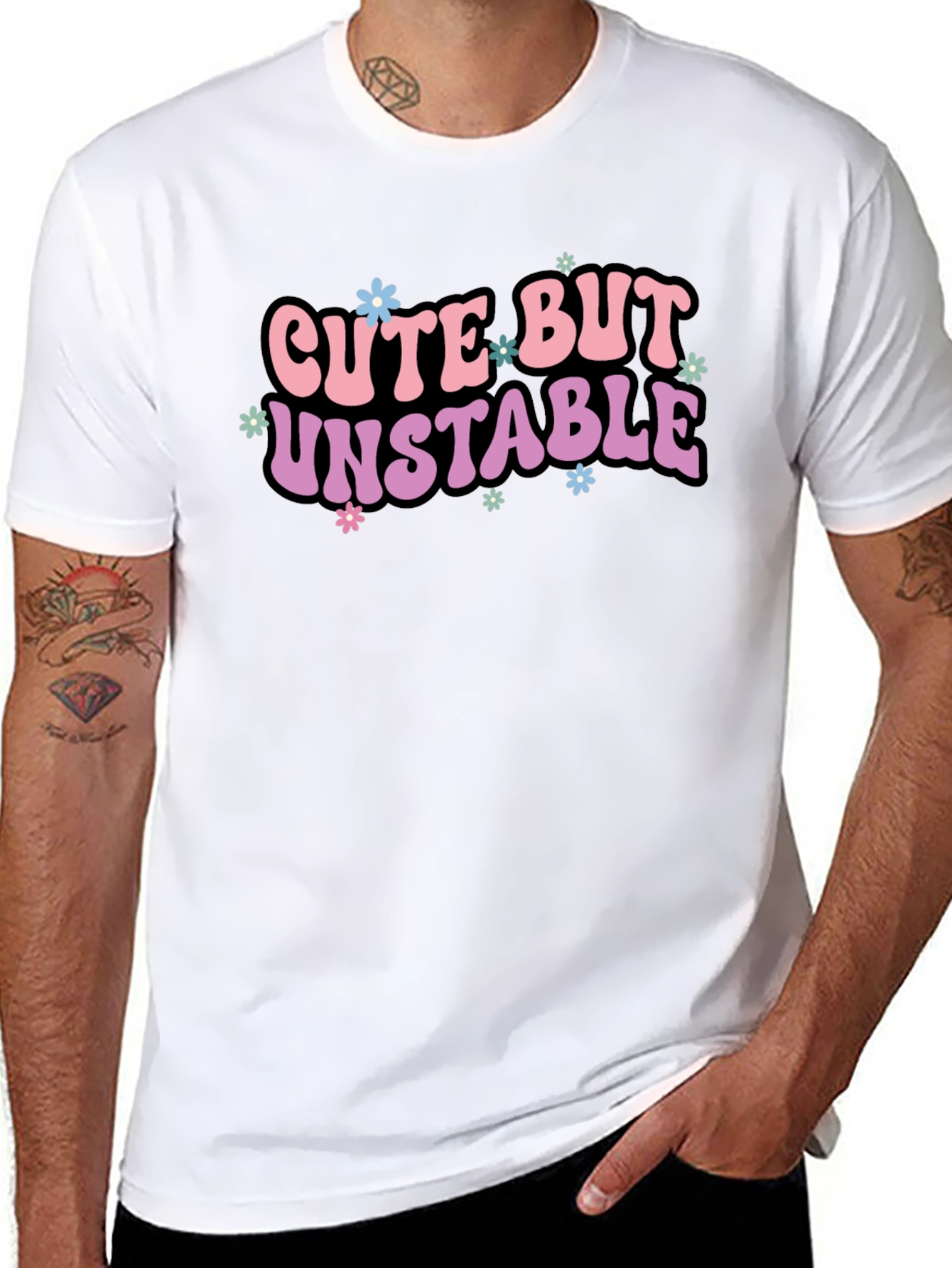 Black Cute But Unstable Graphic Tee view 8