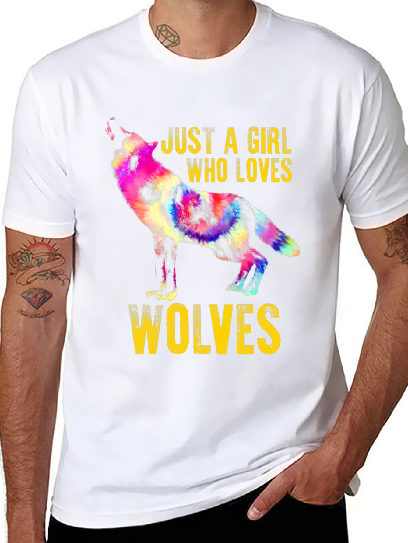 Black Girl Who Loves Wolves Graphic Tee view 8