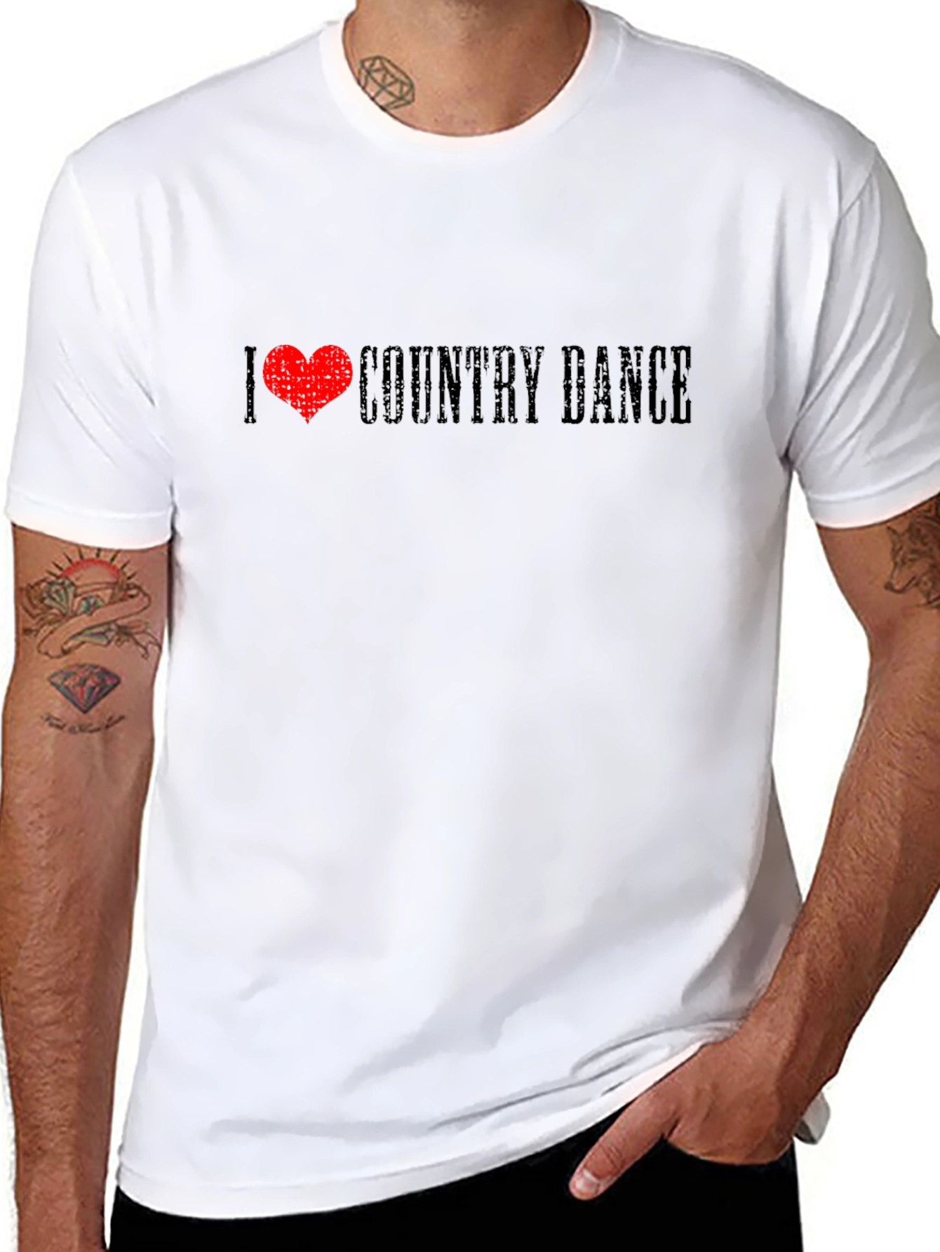Black I Love Country Dance Black T-Shirt view 8