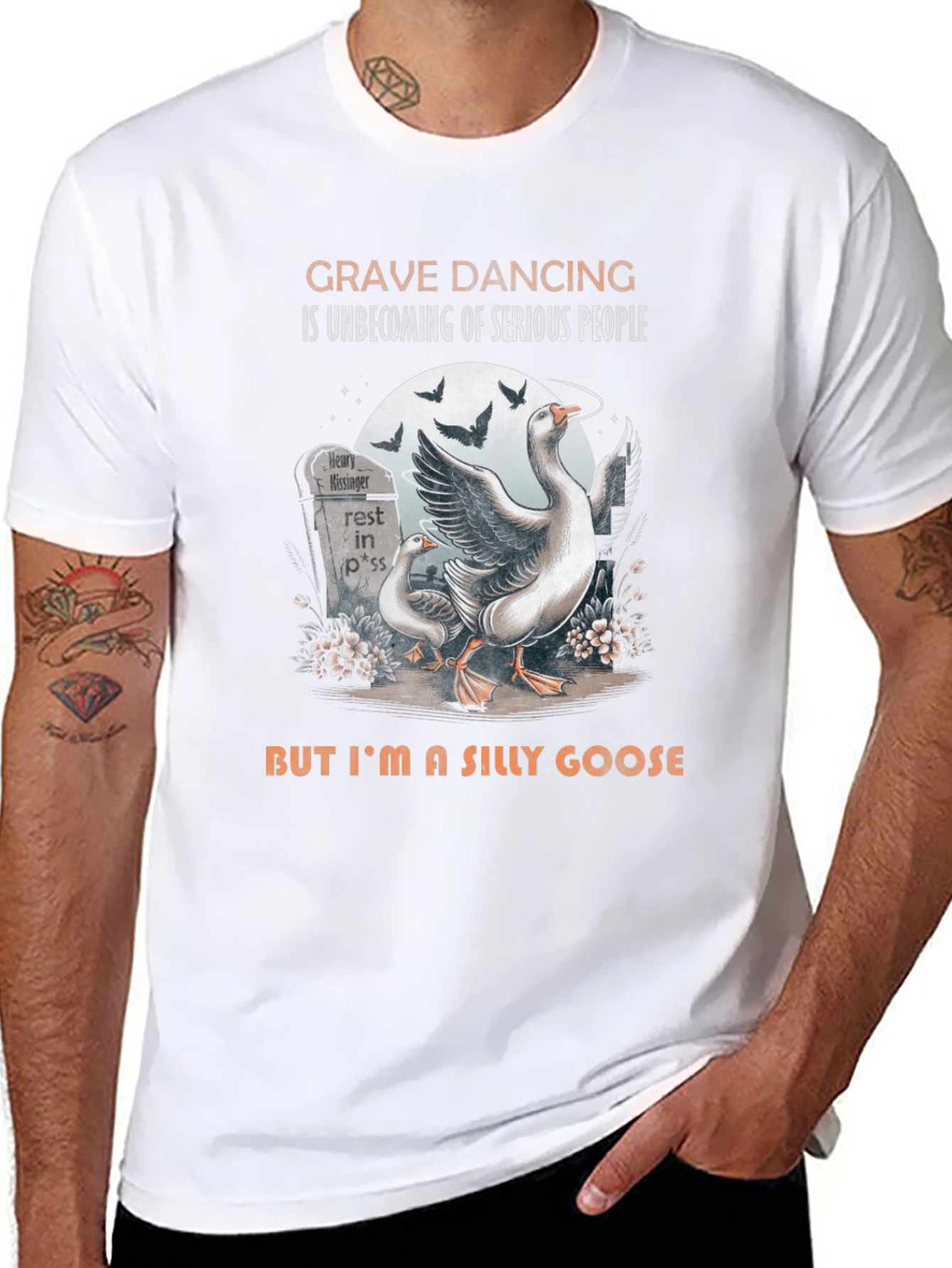 Black Grave Dancing Silly Goose Graphic Tee view 8