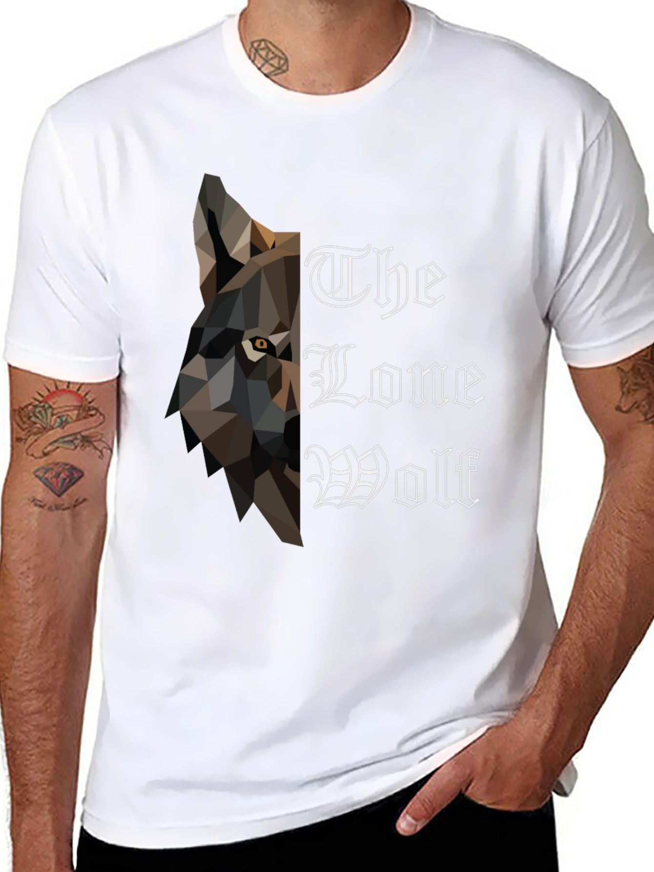 Black The Lone Wolf Graphic Print T-Shirt view 8