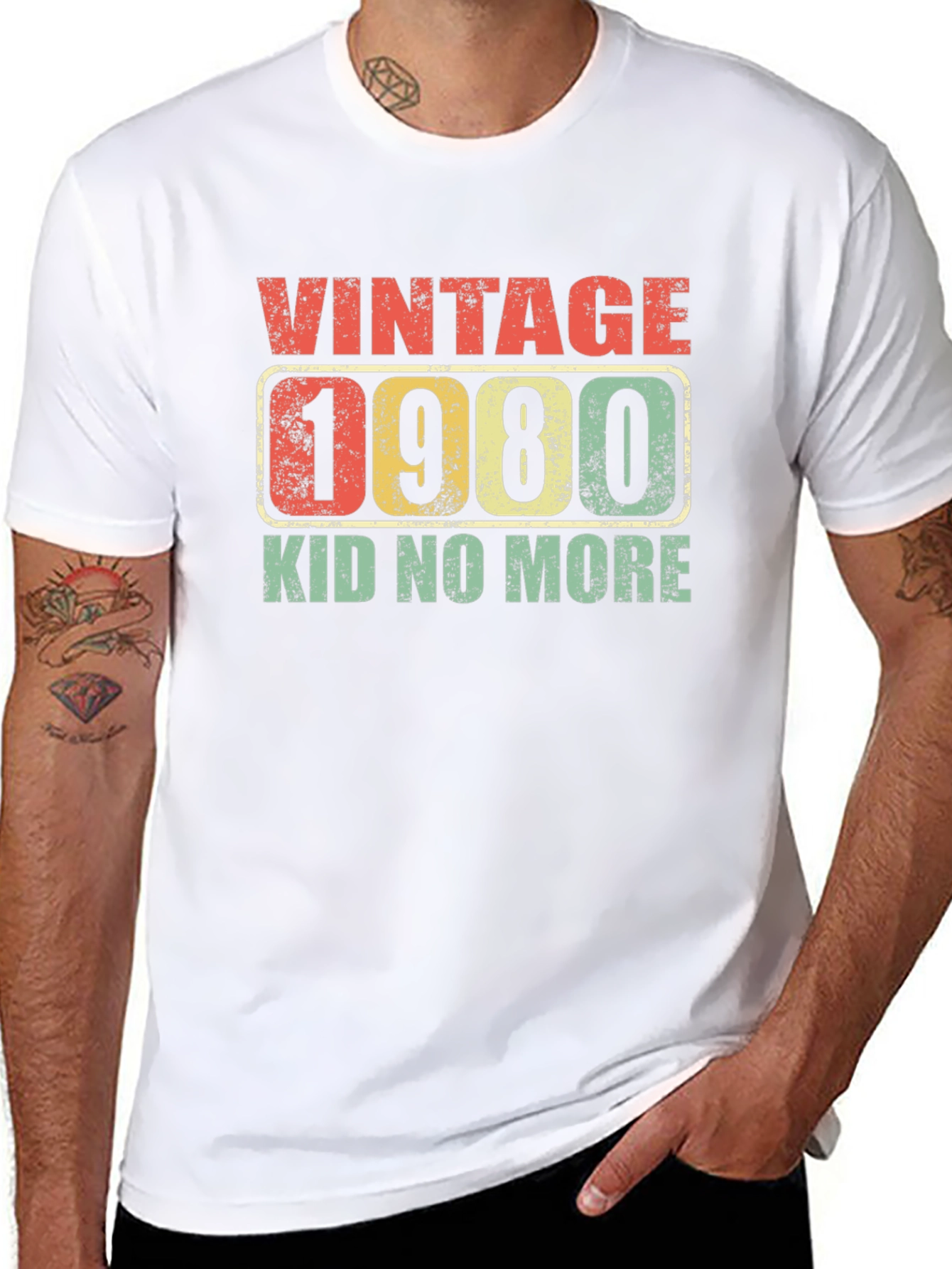 Black Vintage 1980 Kid No More Graphic T-Shirt view 8