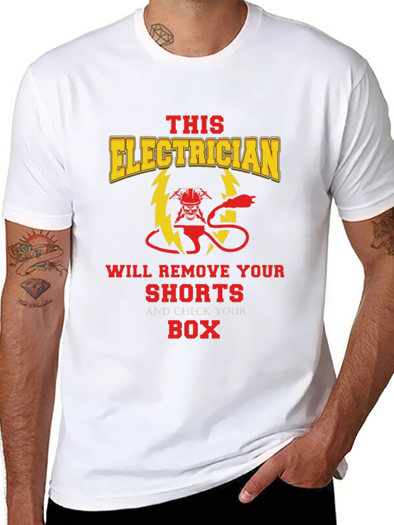 Black Electrician Humor Graphic T-Shirt view 8