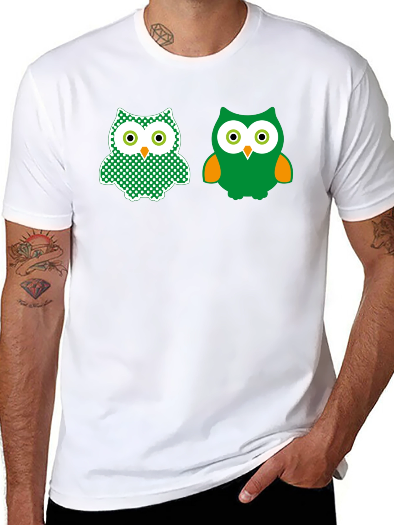 Black Cute Owl Graphic Tee - Stylish Black T-Shirt view 8