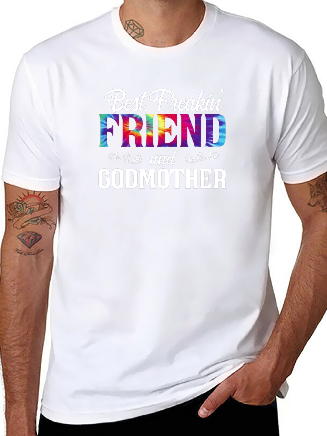 Black Best Freakin' Friend Godmother T-Shirt view 8