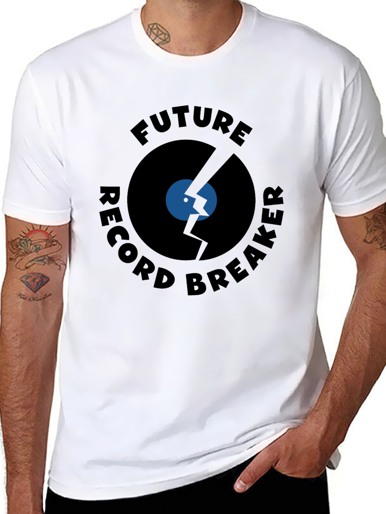 Black Future Record Breaker Black T-Shirt view 8