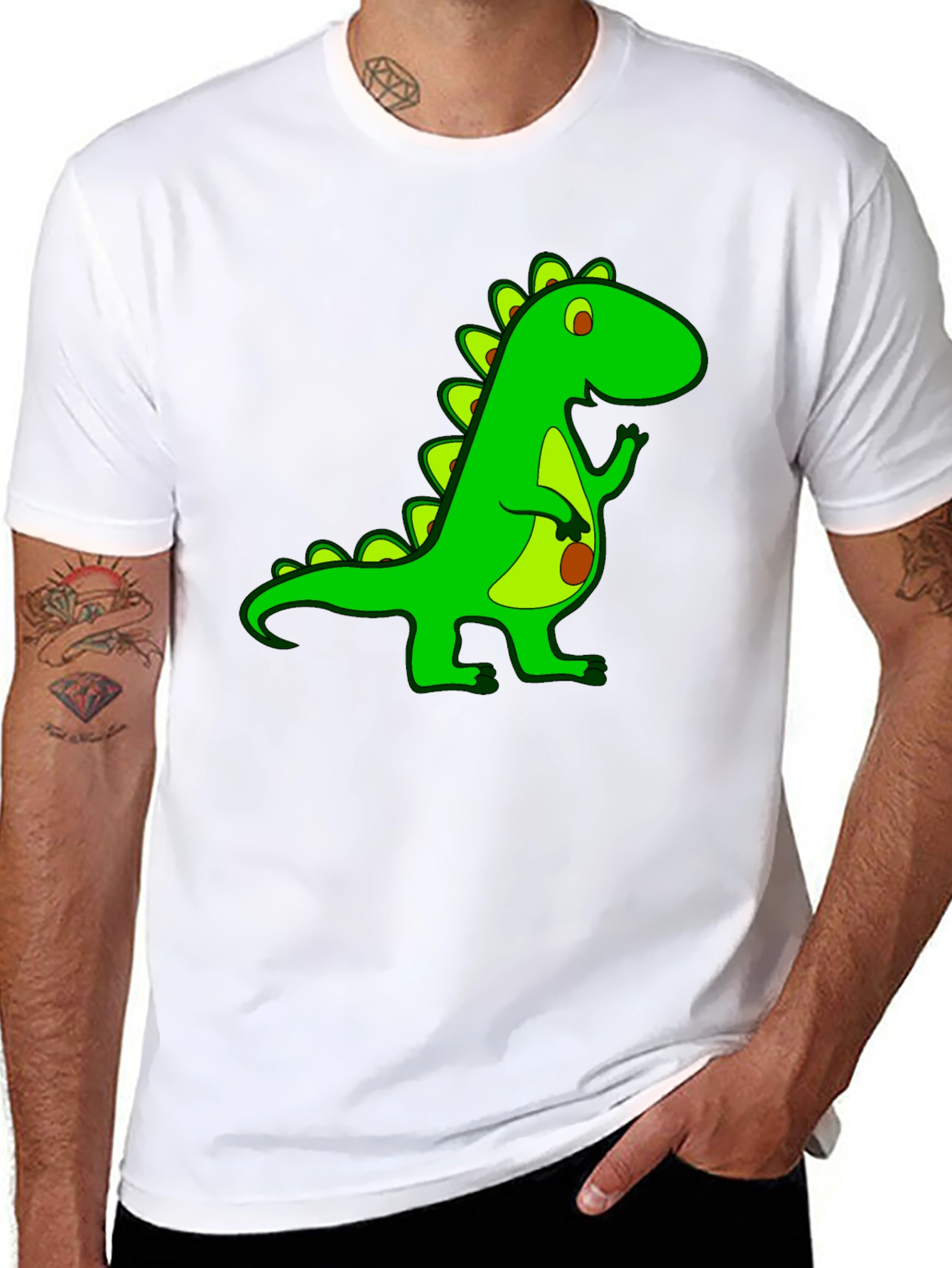Black Dino Graphic Tee - Cool Cartoon Dinosaur T-Shirt view 8