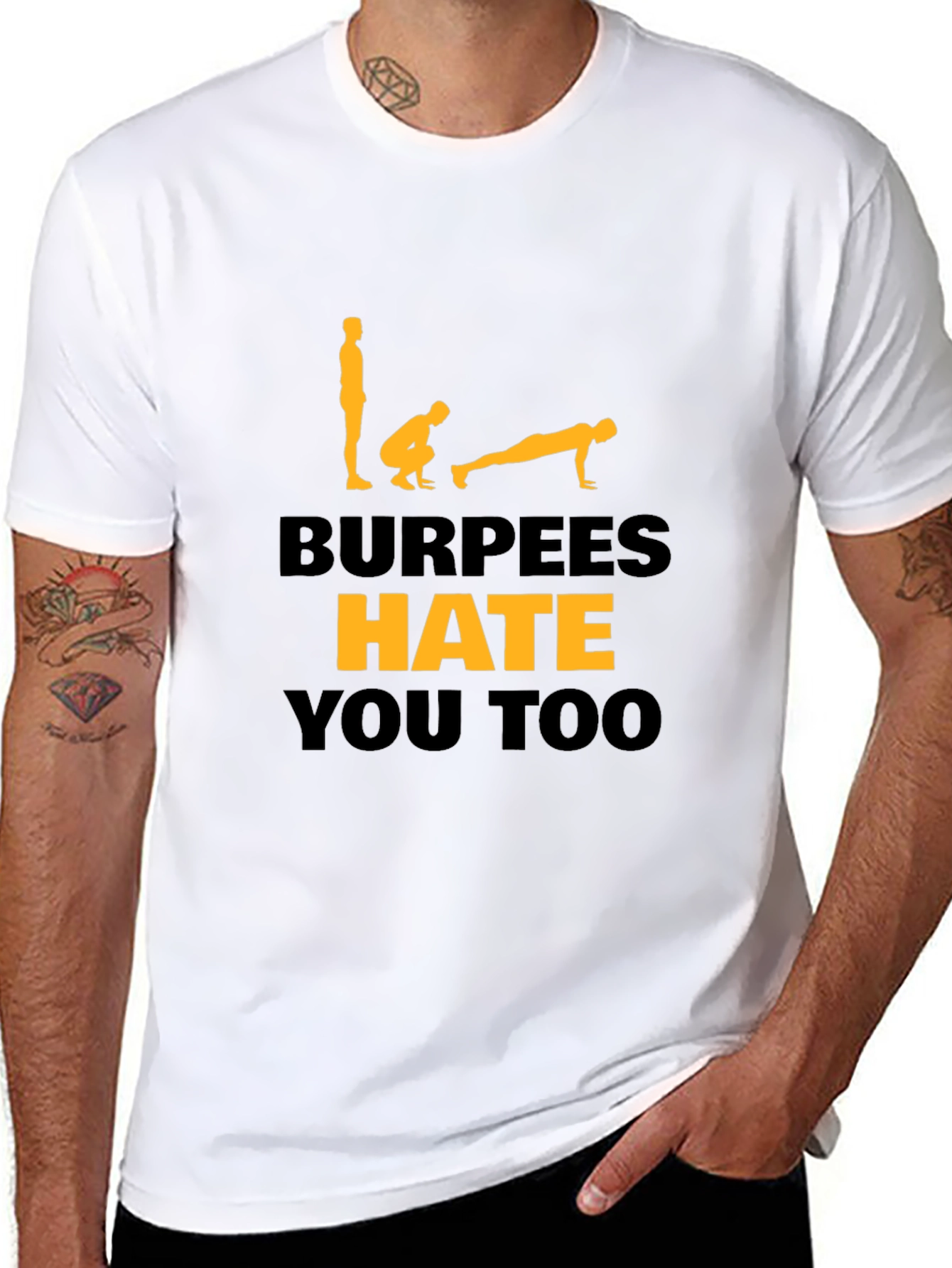 Black Burpees Hate You Too T-Shirt view 8