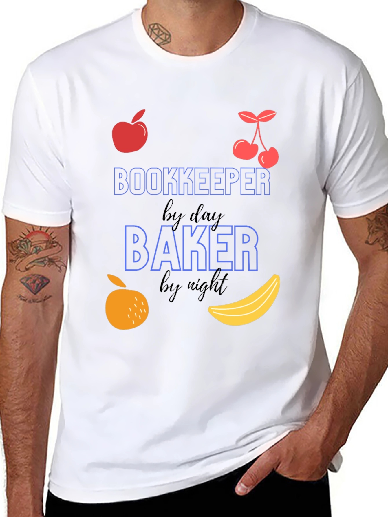 Black Bookkeeper by Day Baker by Night Funny T-Shirt view 8