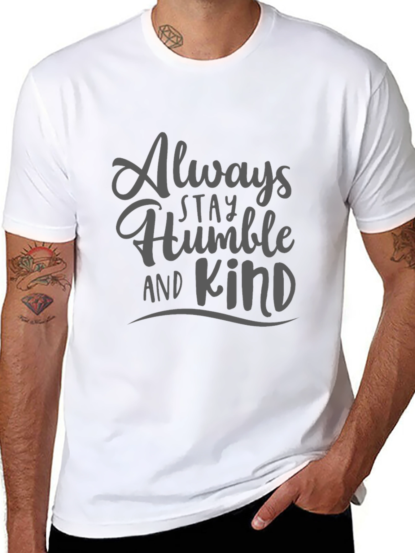 Black Always Stay Humble and Kind Graphic T-Shirt view 8