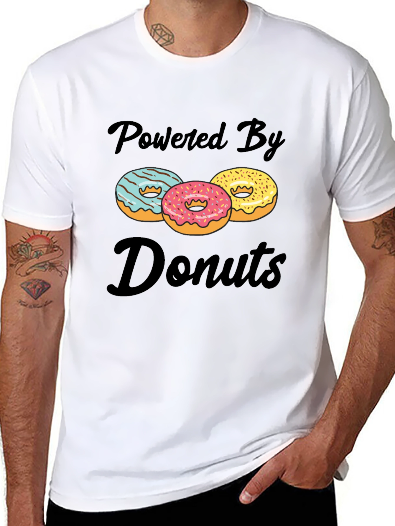 Black Powered By Donuts Graphic T-Shirt view 8