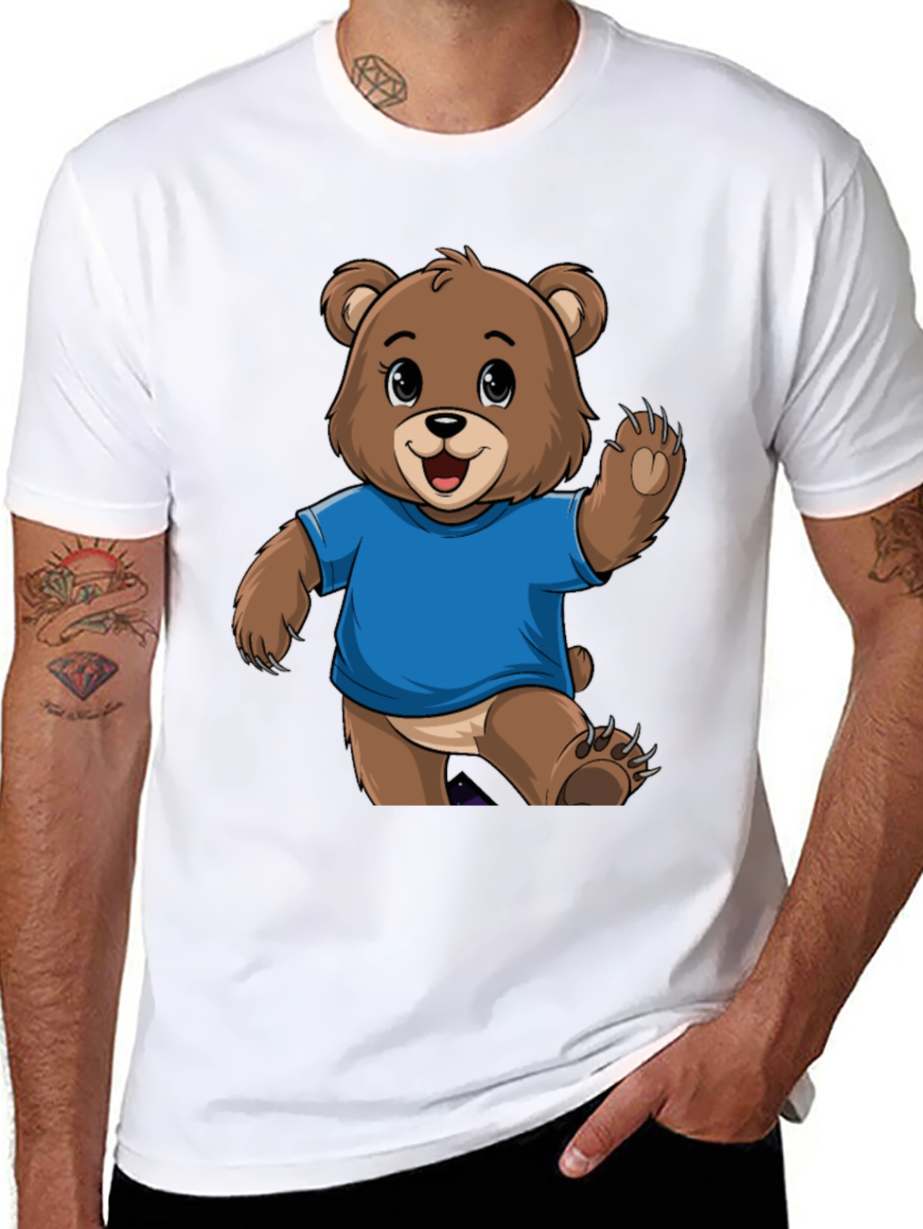 Black Cute Bear Graphic T-Shirt - Trendy Tee for Bear Lovers view 8