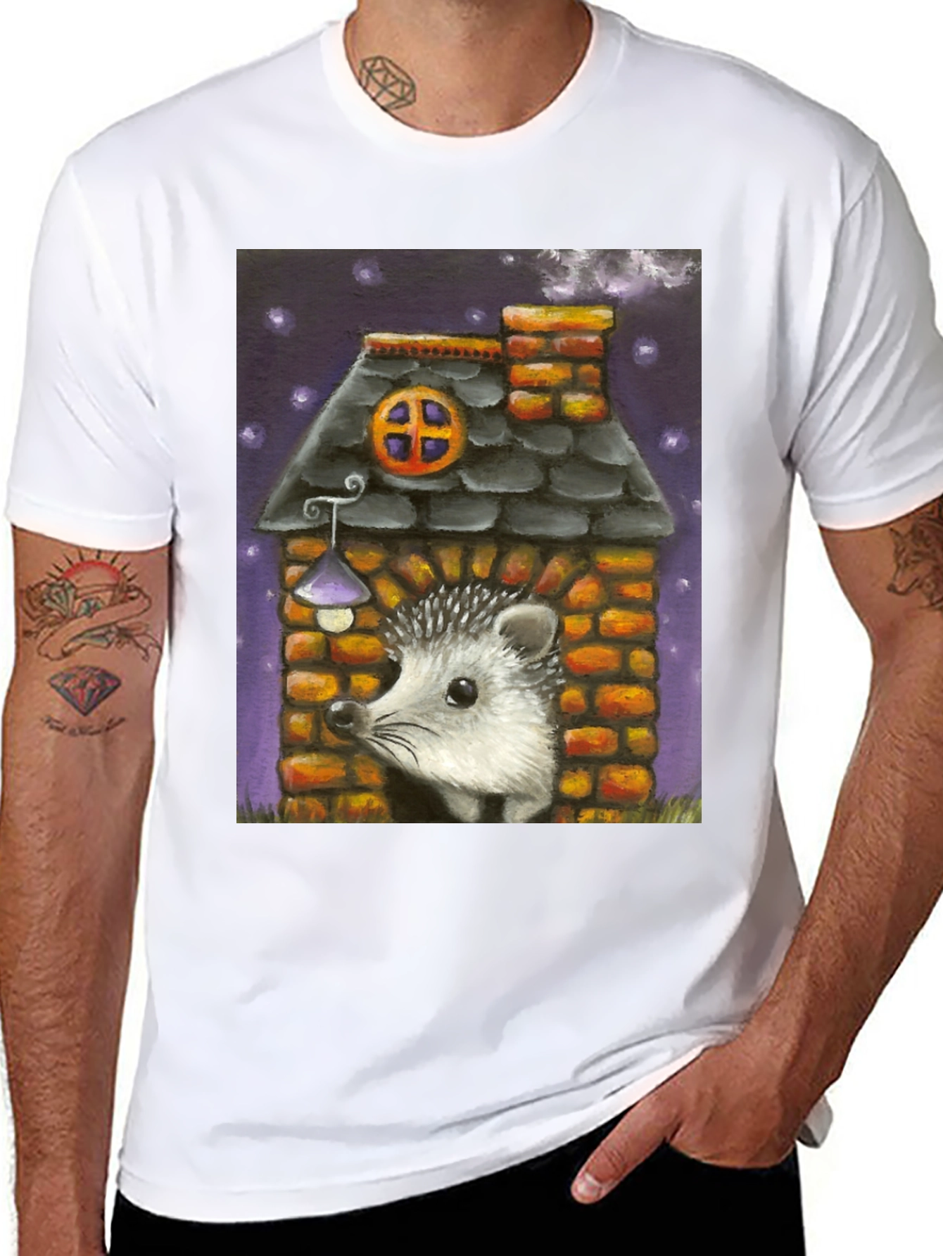 Black Hedgehog House Graphic Tee view 8