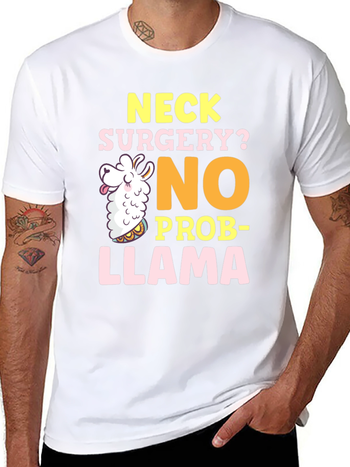 Black Neck Surgery? No Prob-Llama Funny Graphic Tee view 8