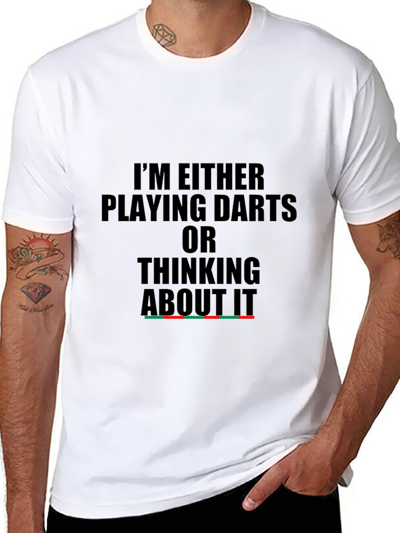 Black Darts T-Shirt - I'm Either Playing Darts... view 8