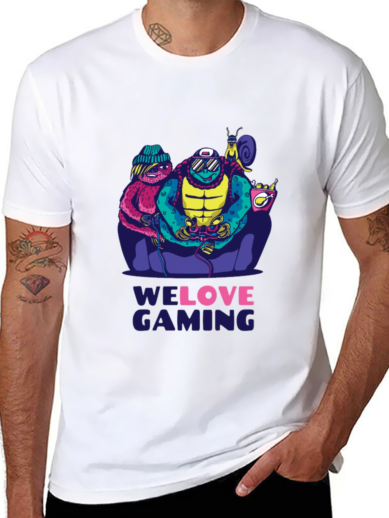 Black Gamer Squad Black T-Shirt - We Love Gaming Design view 8