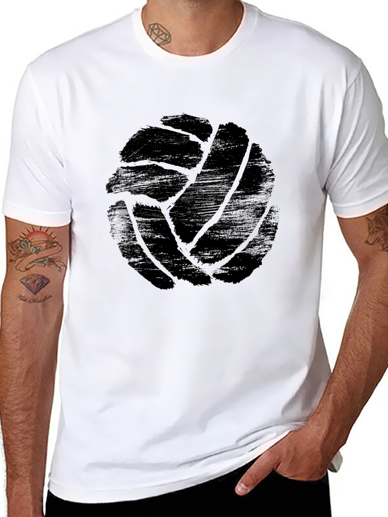 Black Black Volleyball Graphic T-Shirt view 8