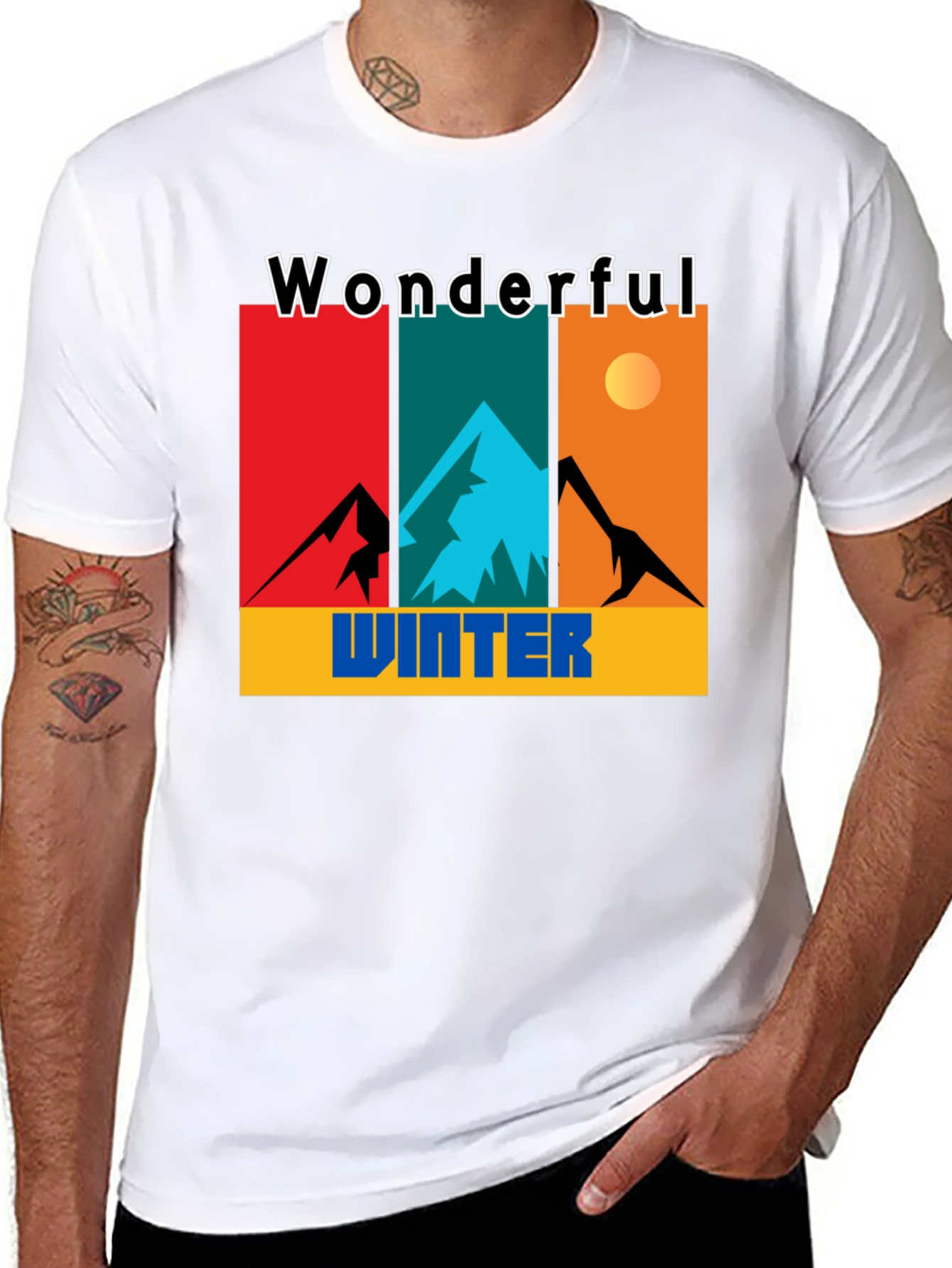 Black Wonderful Winter Graphic Tee view 8