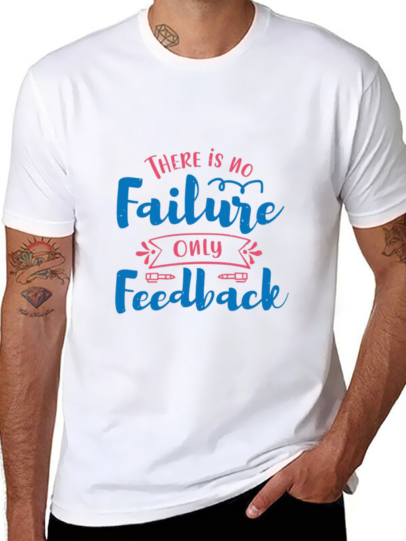 Motivational Graphic Tee - No Failure, Only Feedback - 8