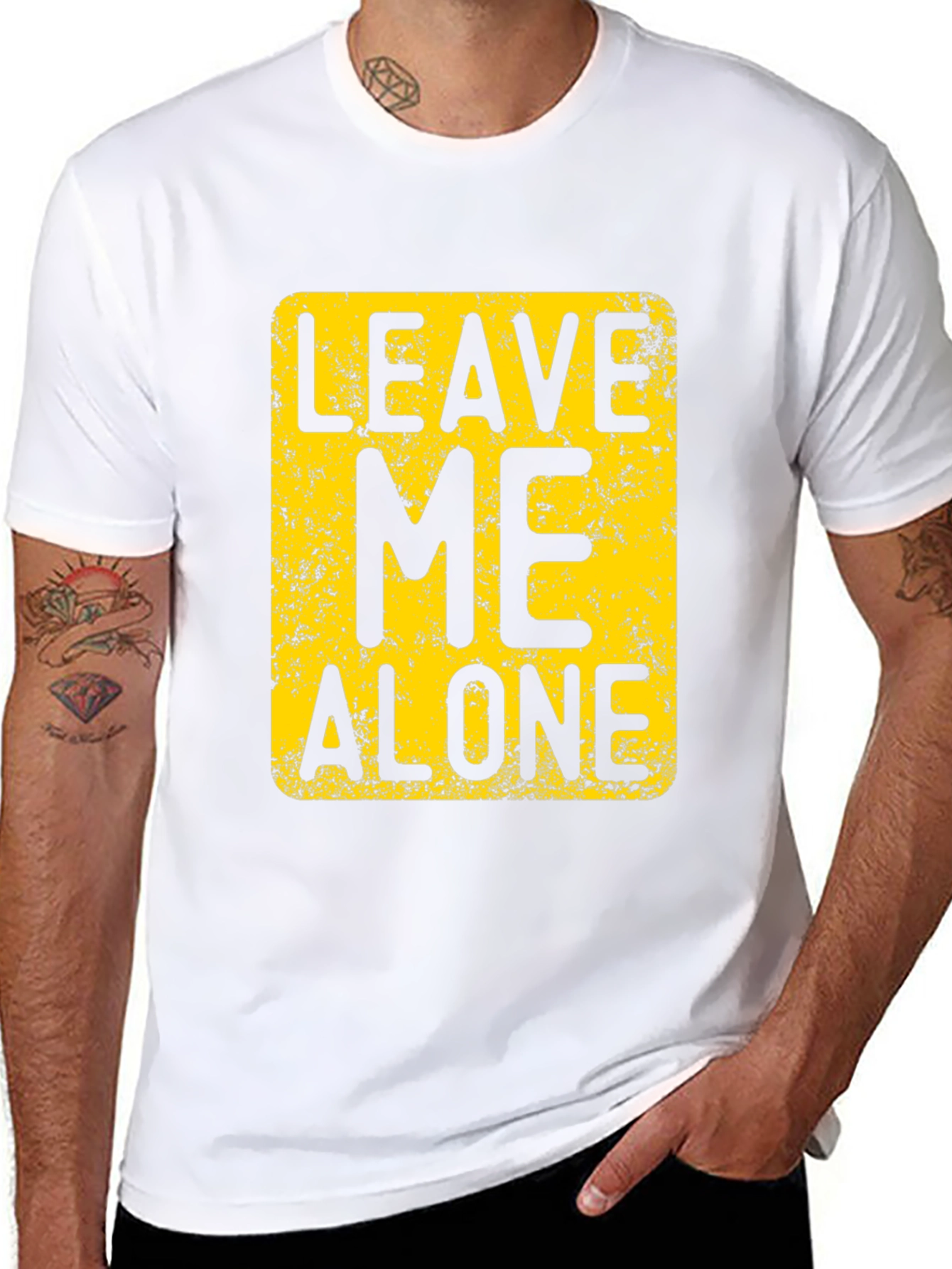 Black Leave Me Alone T-Shirt - Novelty Graphic Tee view 8
