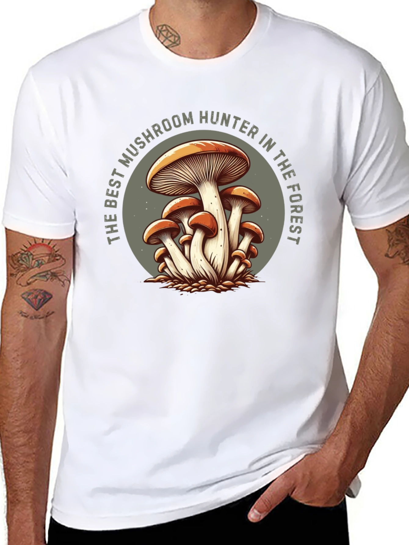 Black Mushroom Hunter T-Shirt - Forest Forager Tee view 8