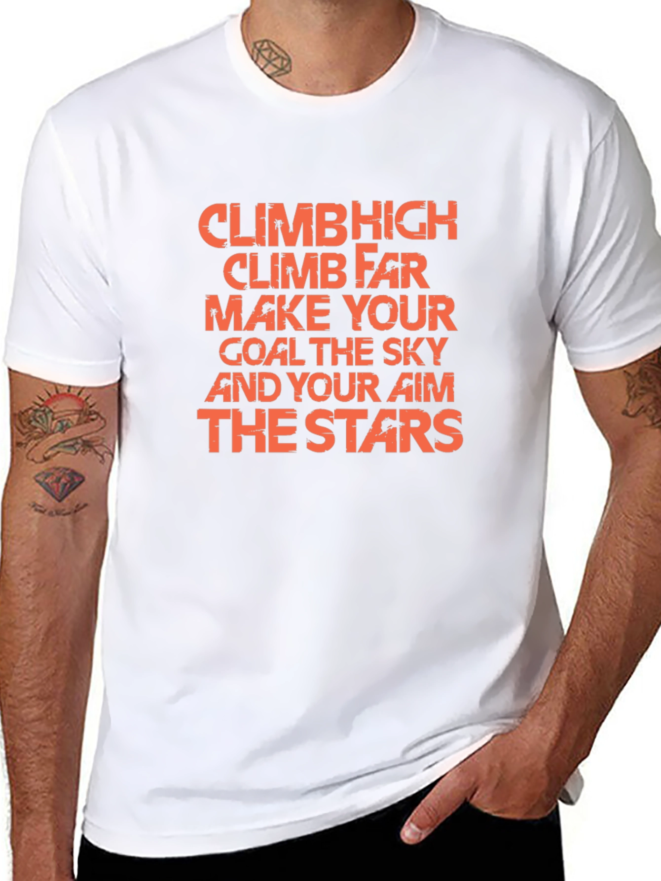 Black Motivational Climb High Graphic Black T-Shirt view 8