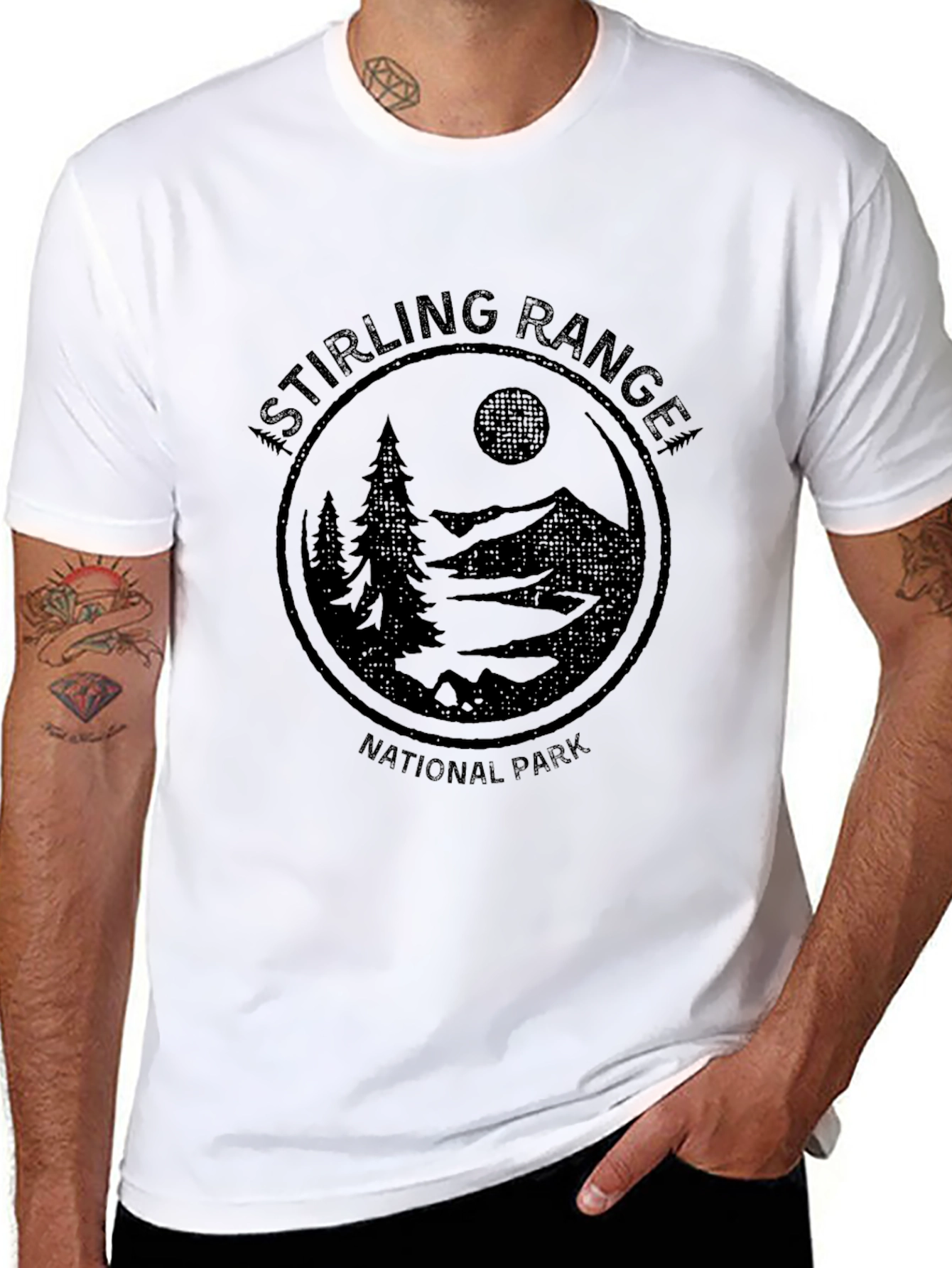 Black Stirling Range National Park Graphic T-Shirt view 8