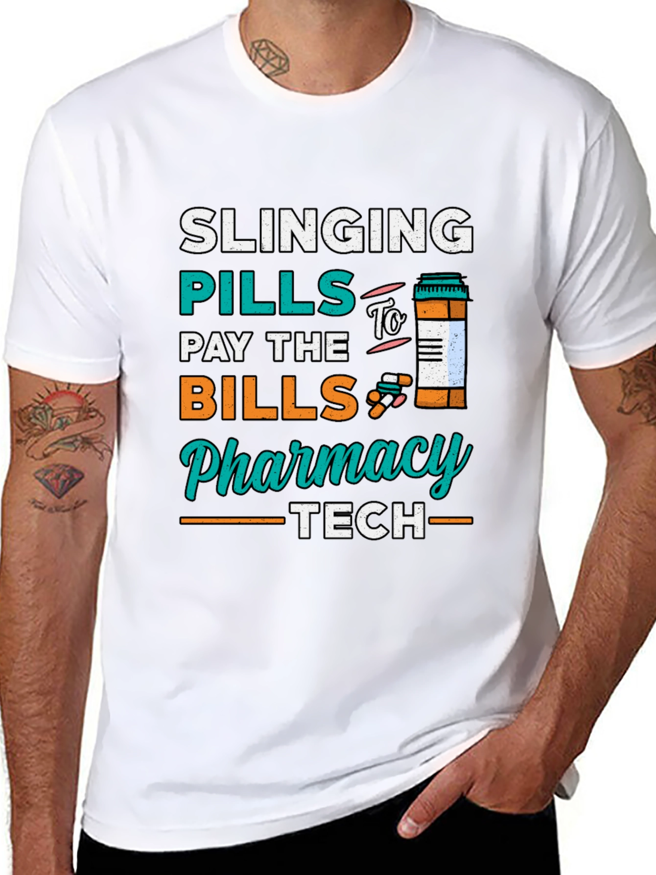 Black Pharmacy Tech T-Shirt - Slinging Pills view 8