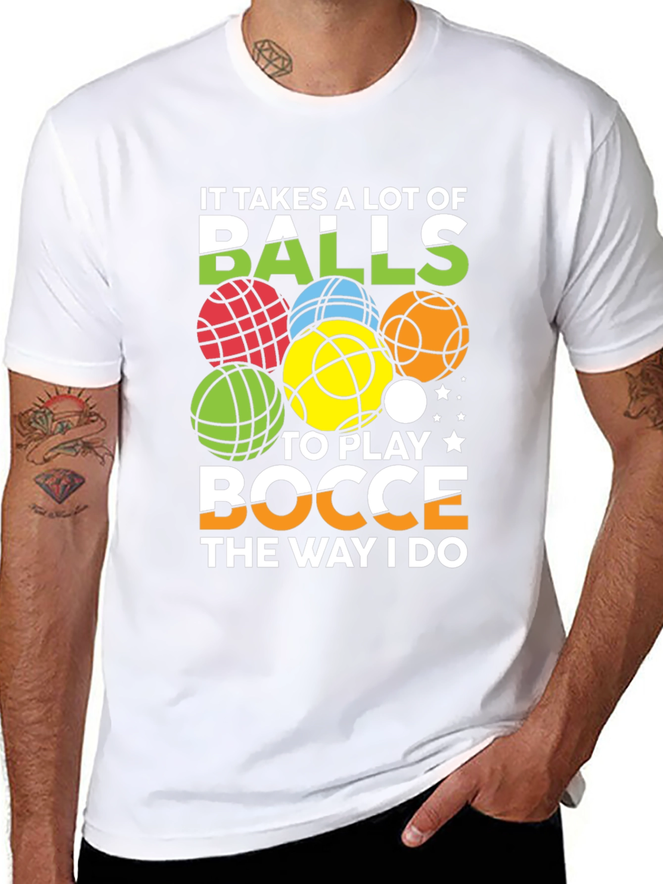 Black Bocce Balls Graphic Tee - It Takes Balls view 8