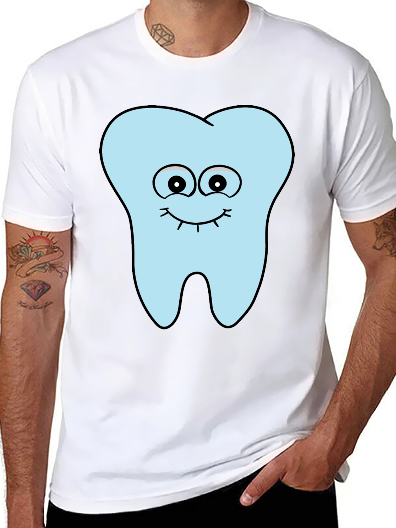 Black Cartoon Tooth T-Shirt - Dental Humor Tee view 8