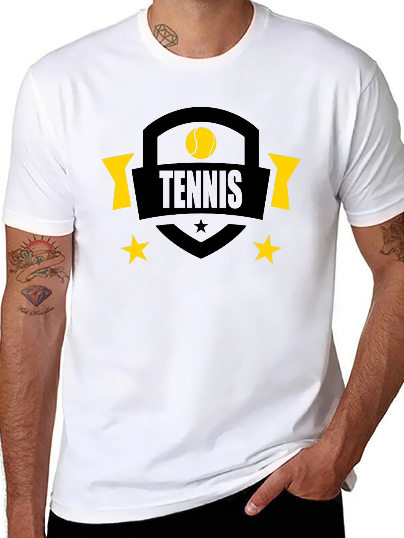 Black Tennis Graphic Black T-Shirt view 8
