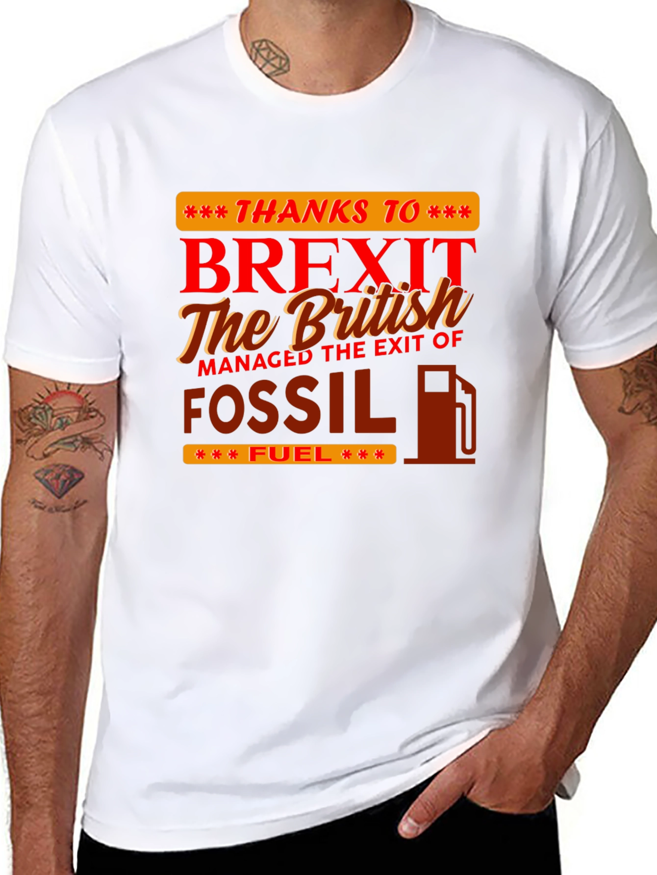 Black Brexit Fossil Fuel Graphic Tee view 8