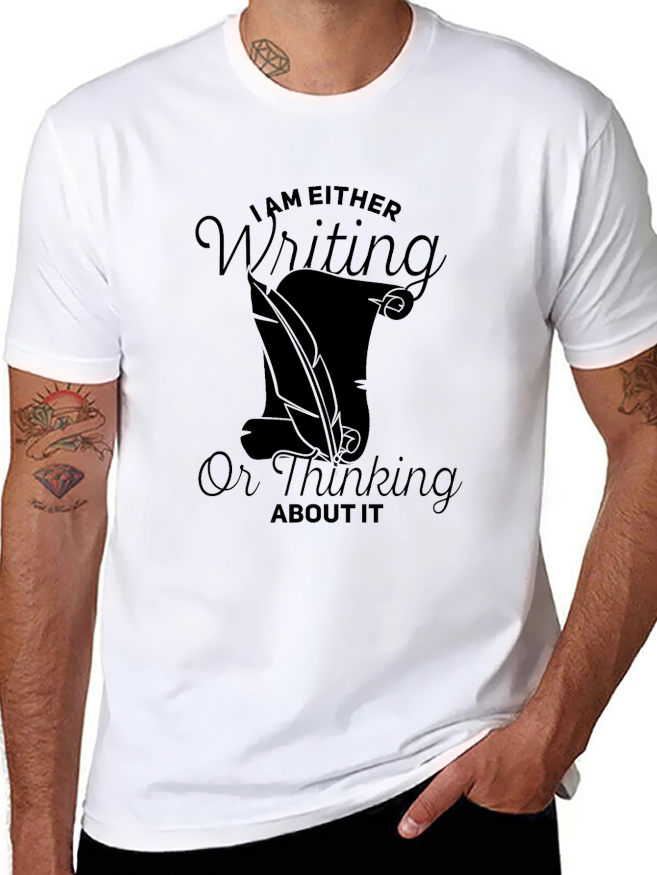 Black I am Either Writing T-Shirt view 8