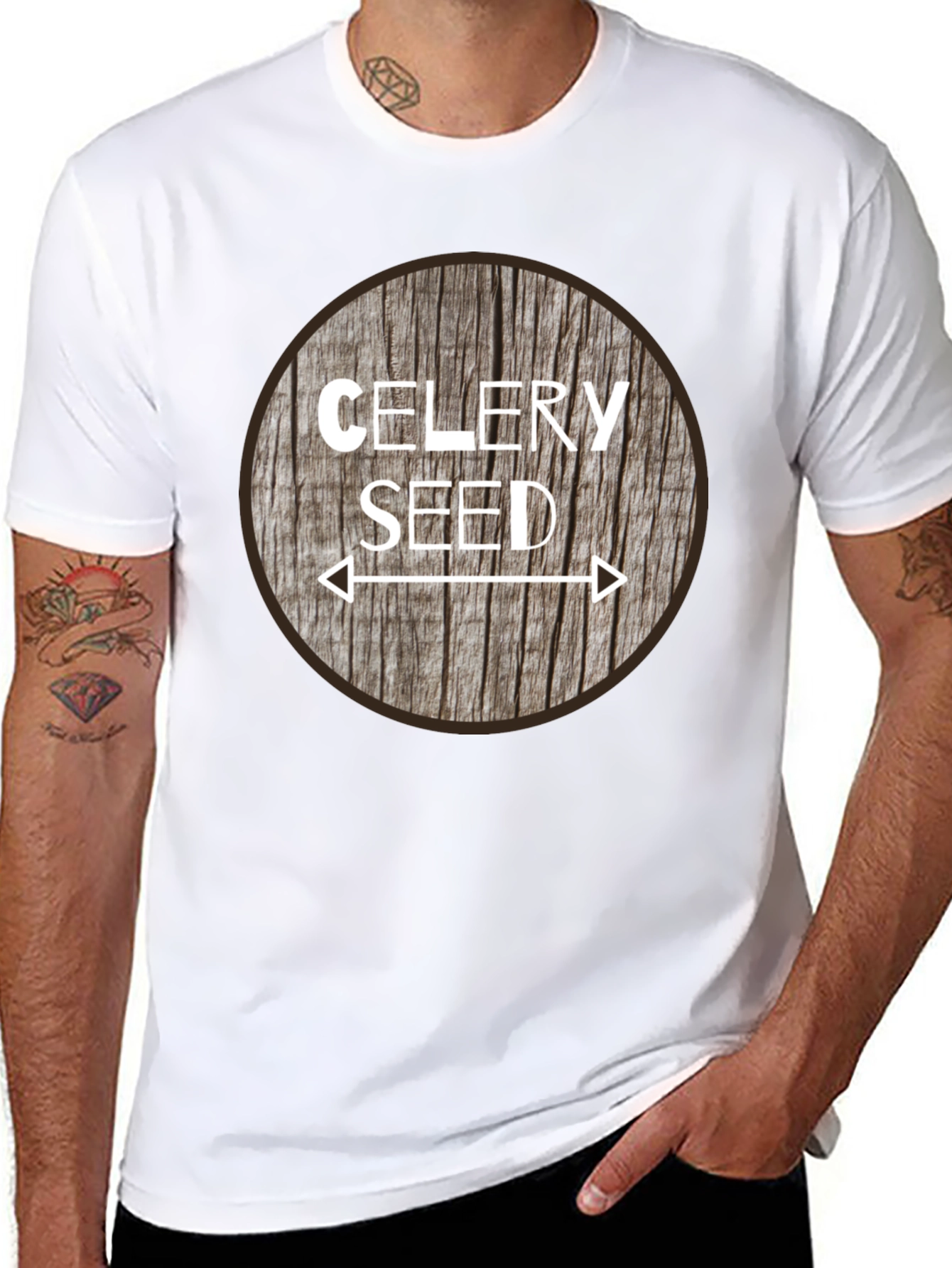 Black Celery Seed Graphic Tee - Unisex Black T-Shirt view 8