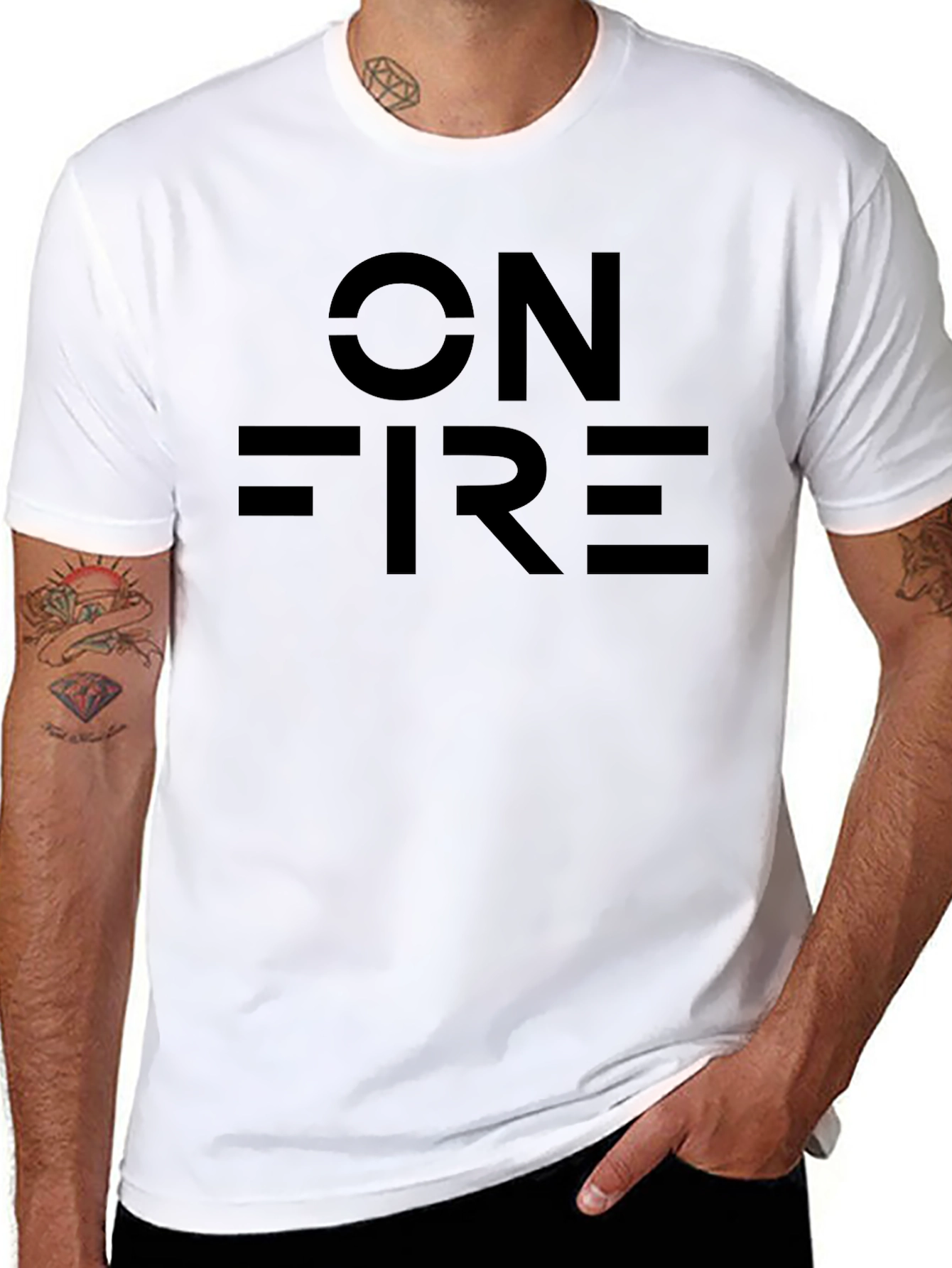 Black On Fire Graphic Tee - Black view 8