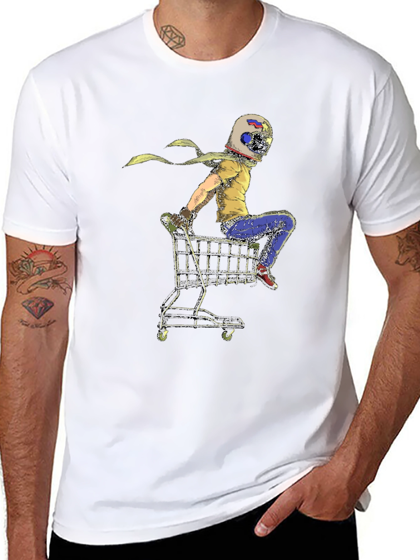 Helmet Rider Shopping Cart T-Shirt - 8