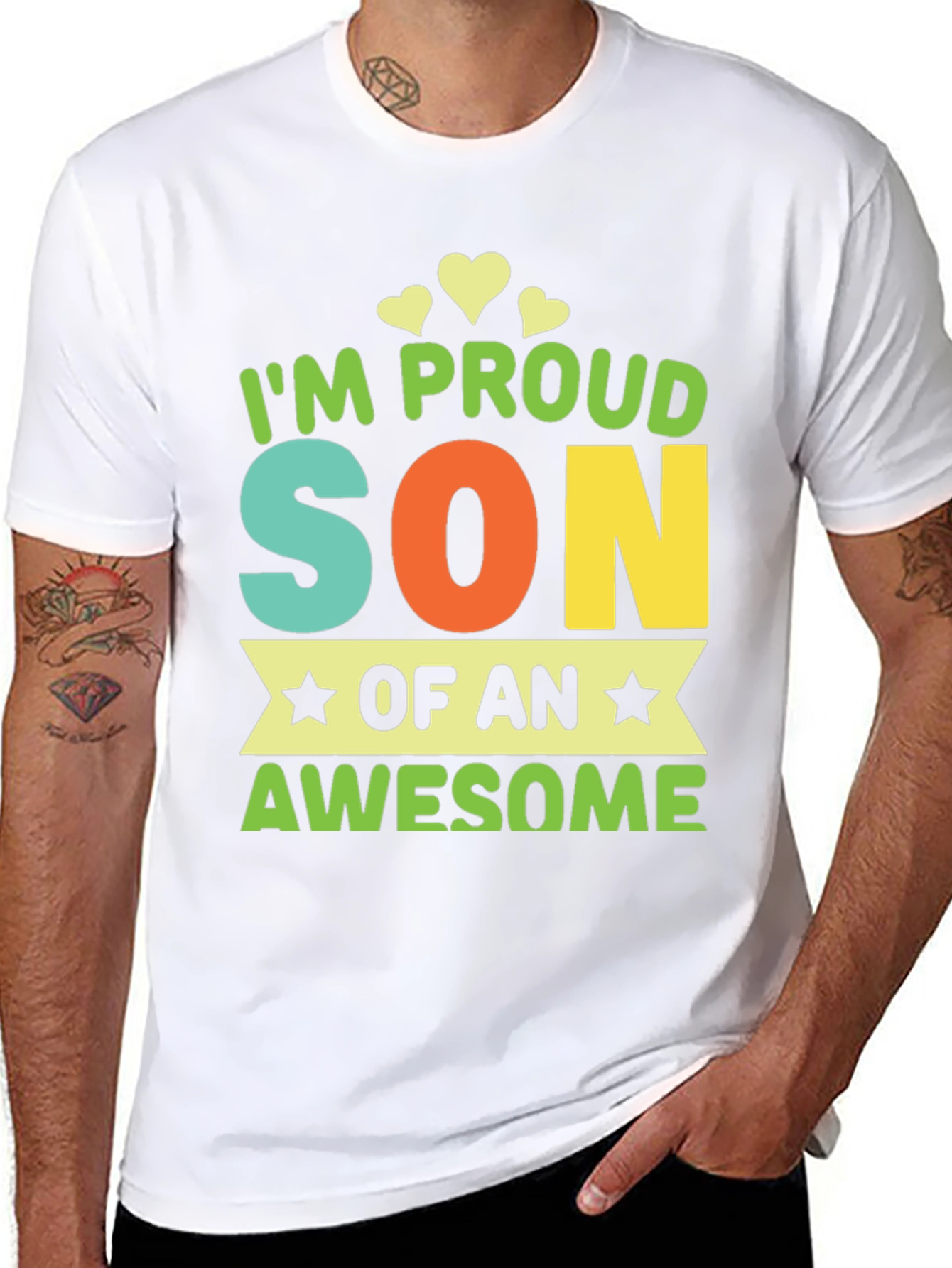 Black Proud Son T-Shirt - Awesome Parent Gift view 8