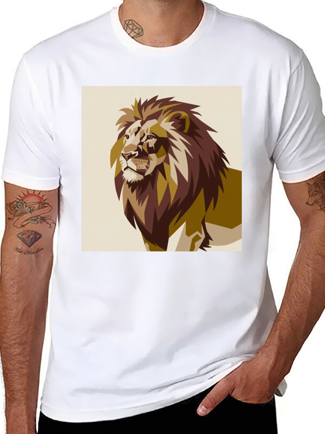 Black Lion Graphic Tee - Bold Animal Print view 8