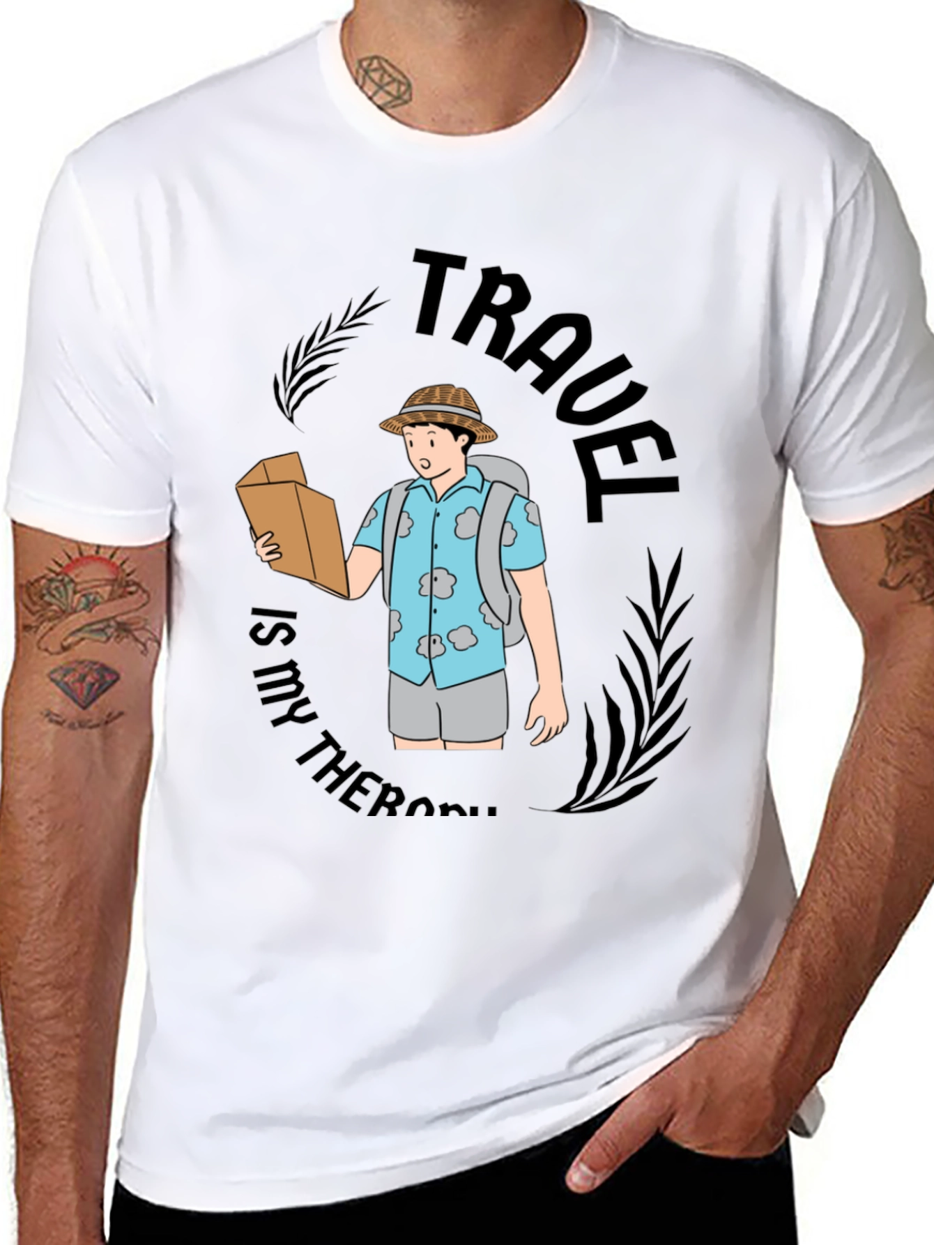 Black Travel is My Therapy Graphic Tee view 8