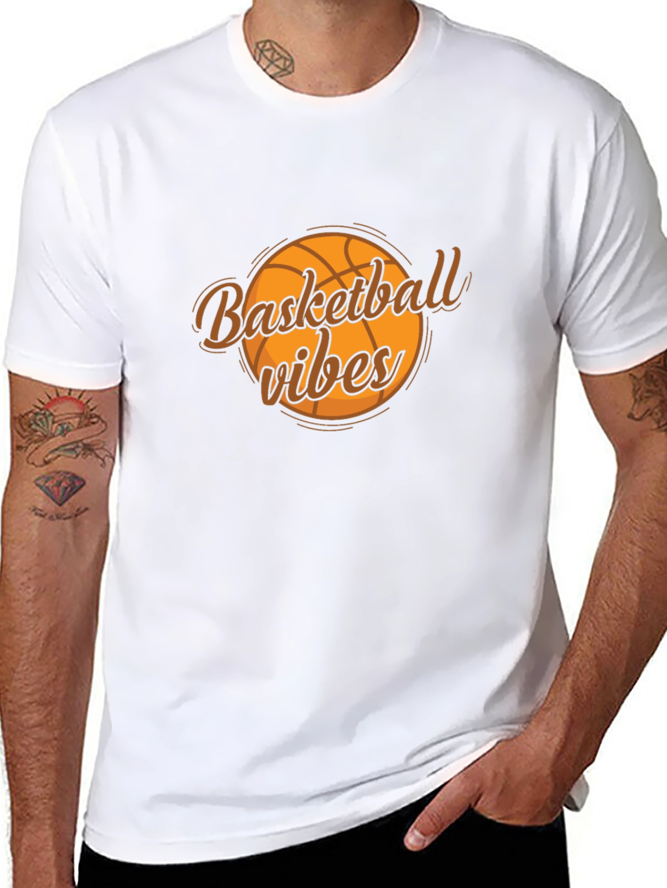 Black Basketball Vibes Graphic Tee - Cool & Casual view 8