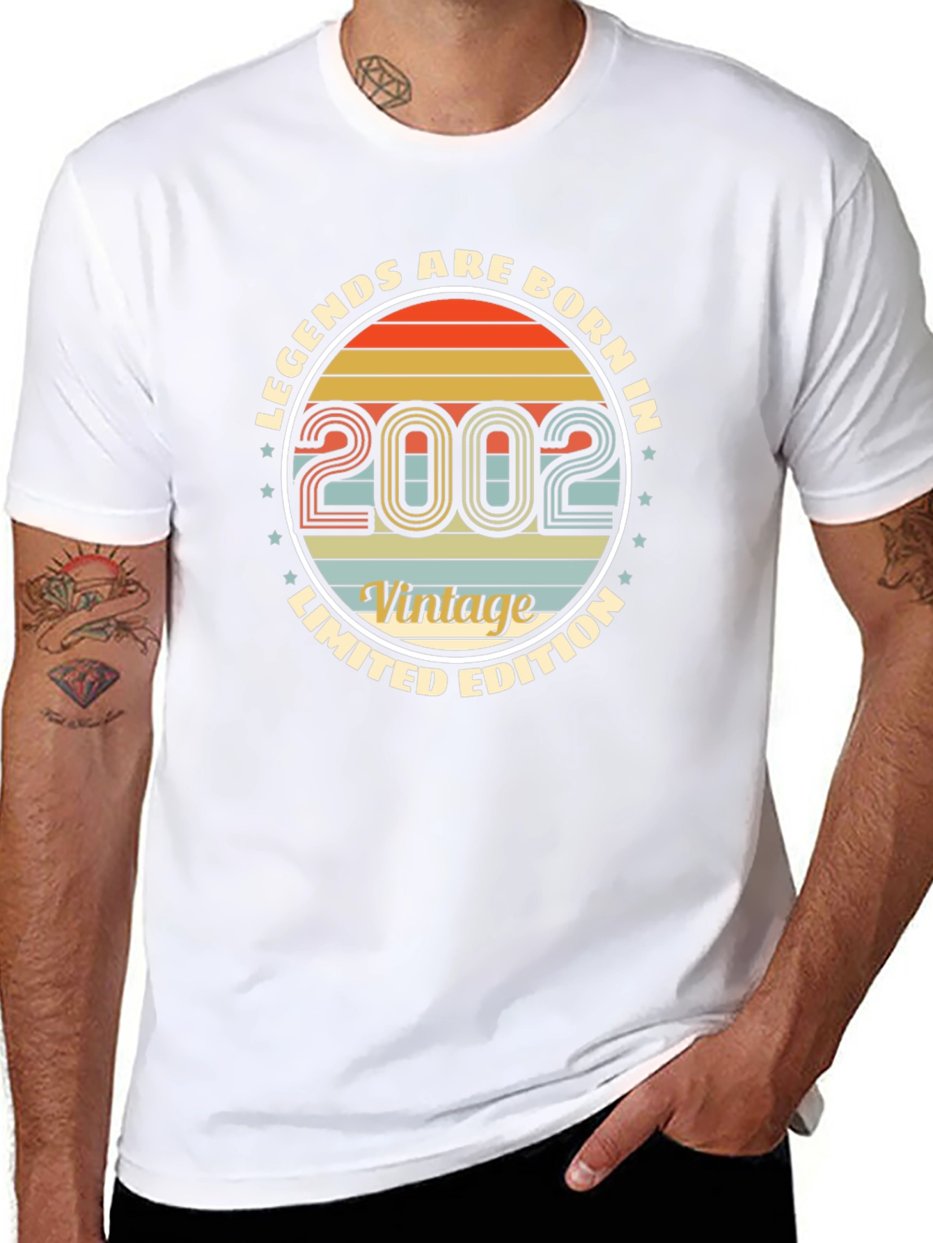 Black Legends Born in 2002 Vintage T-Shirt view 8