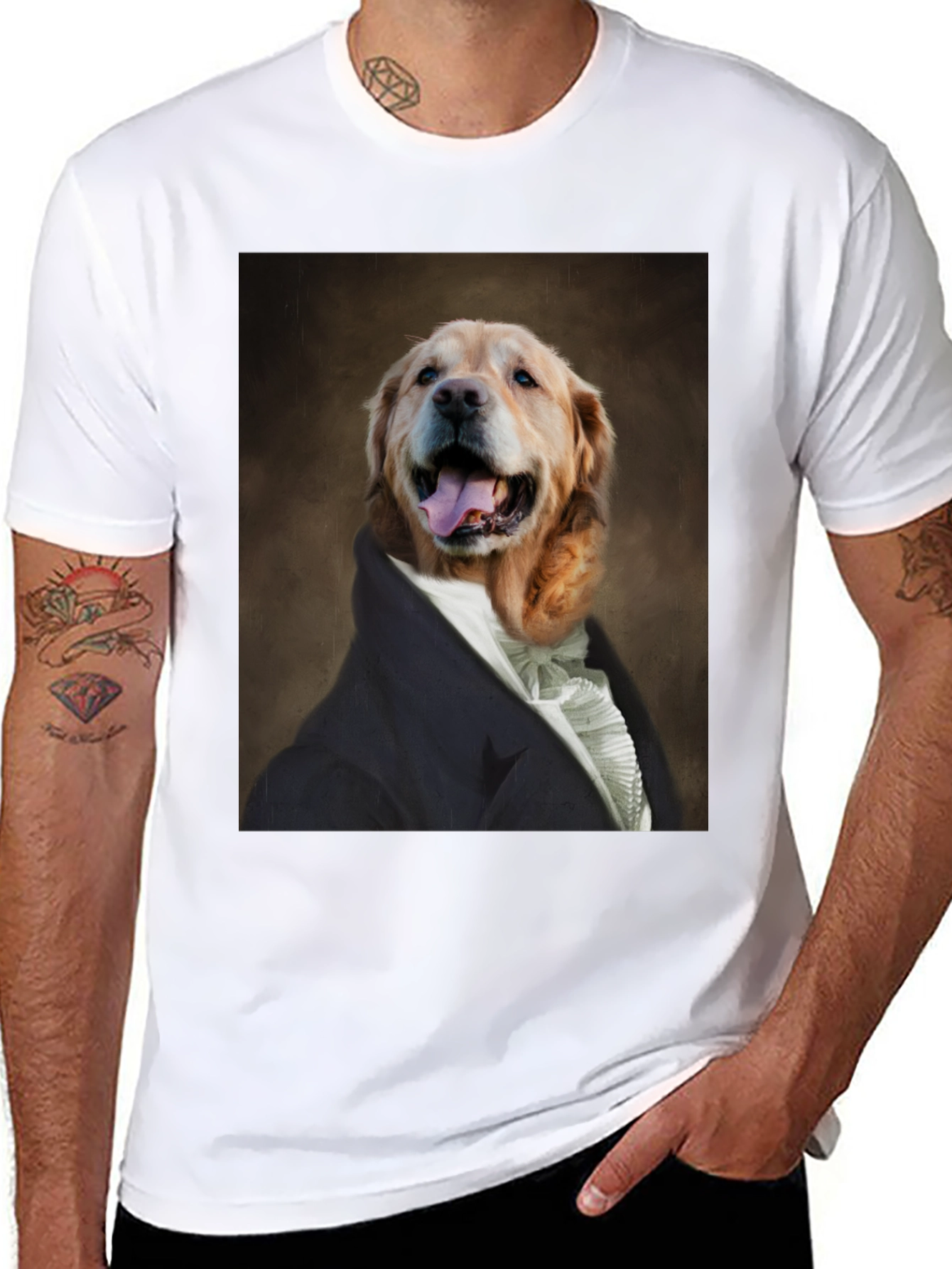 Black Dog Portrait T-Shirt - Canine Royalty Black Tee view 8