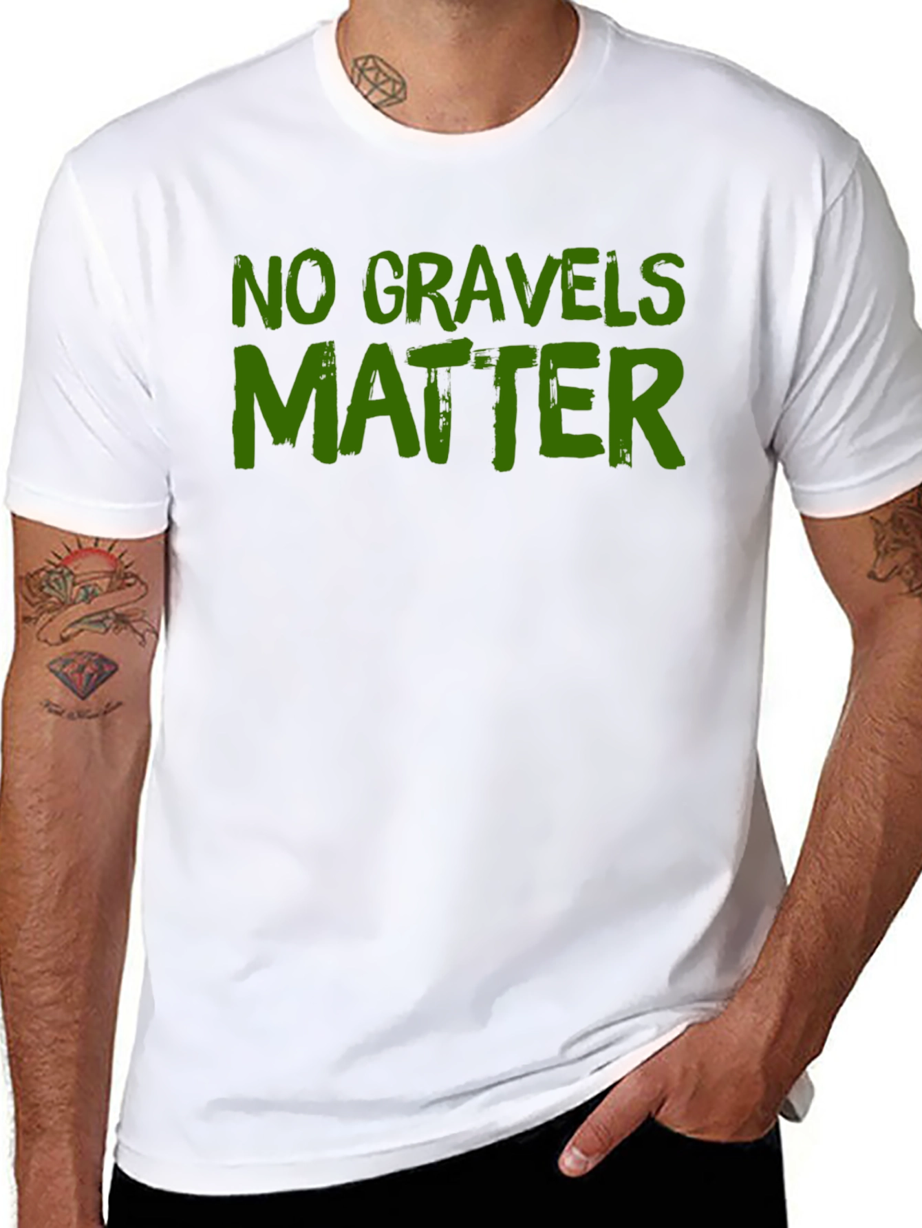 Black No Gravels Matter Funny Graphic T-Shirt view 8
