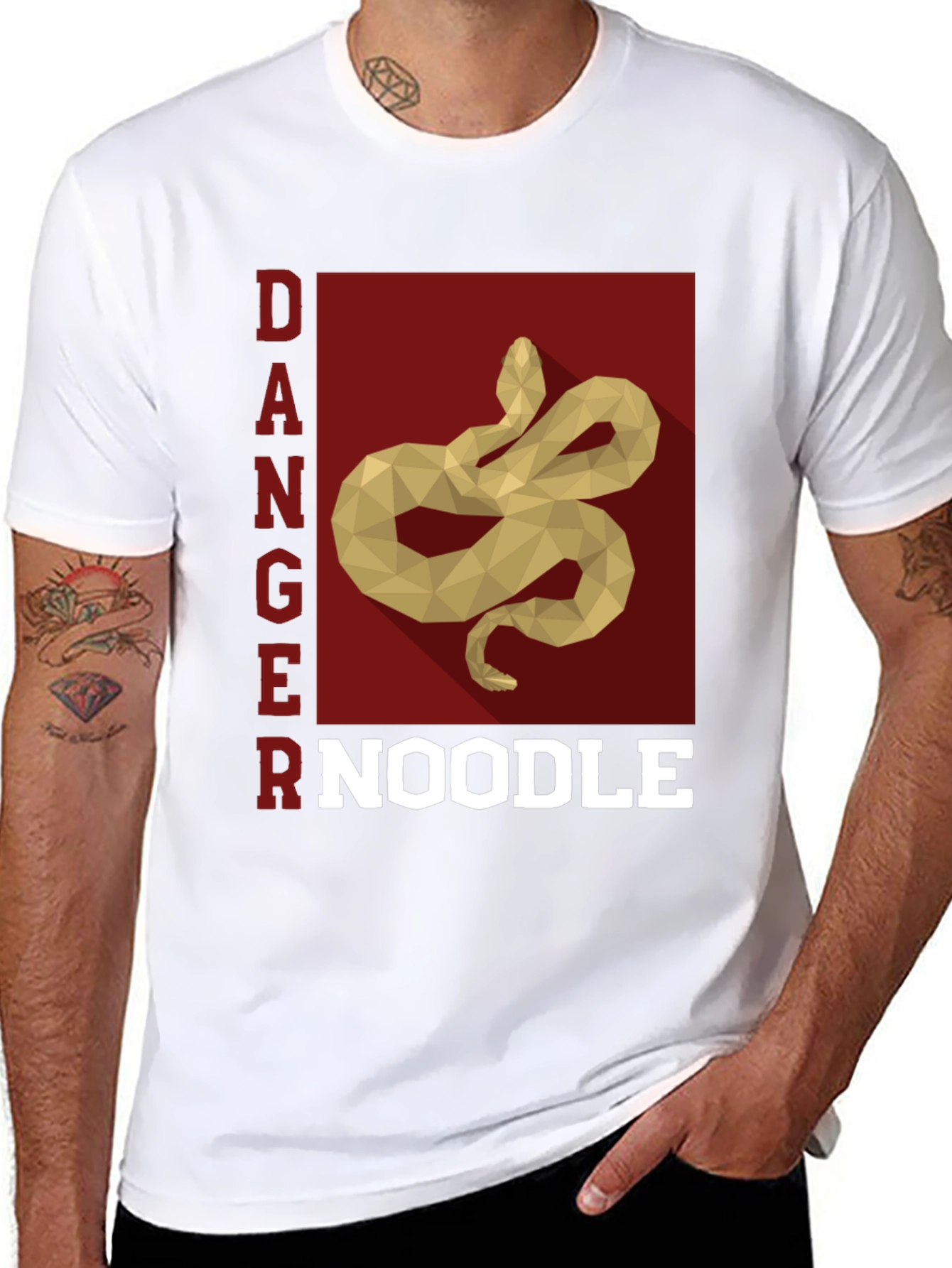 Black Danger Noodle Snake Graphic T-Shirt view 8