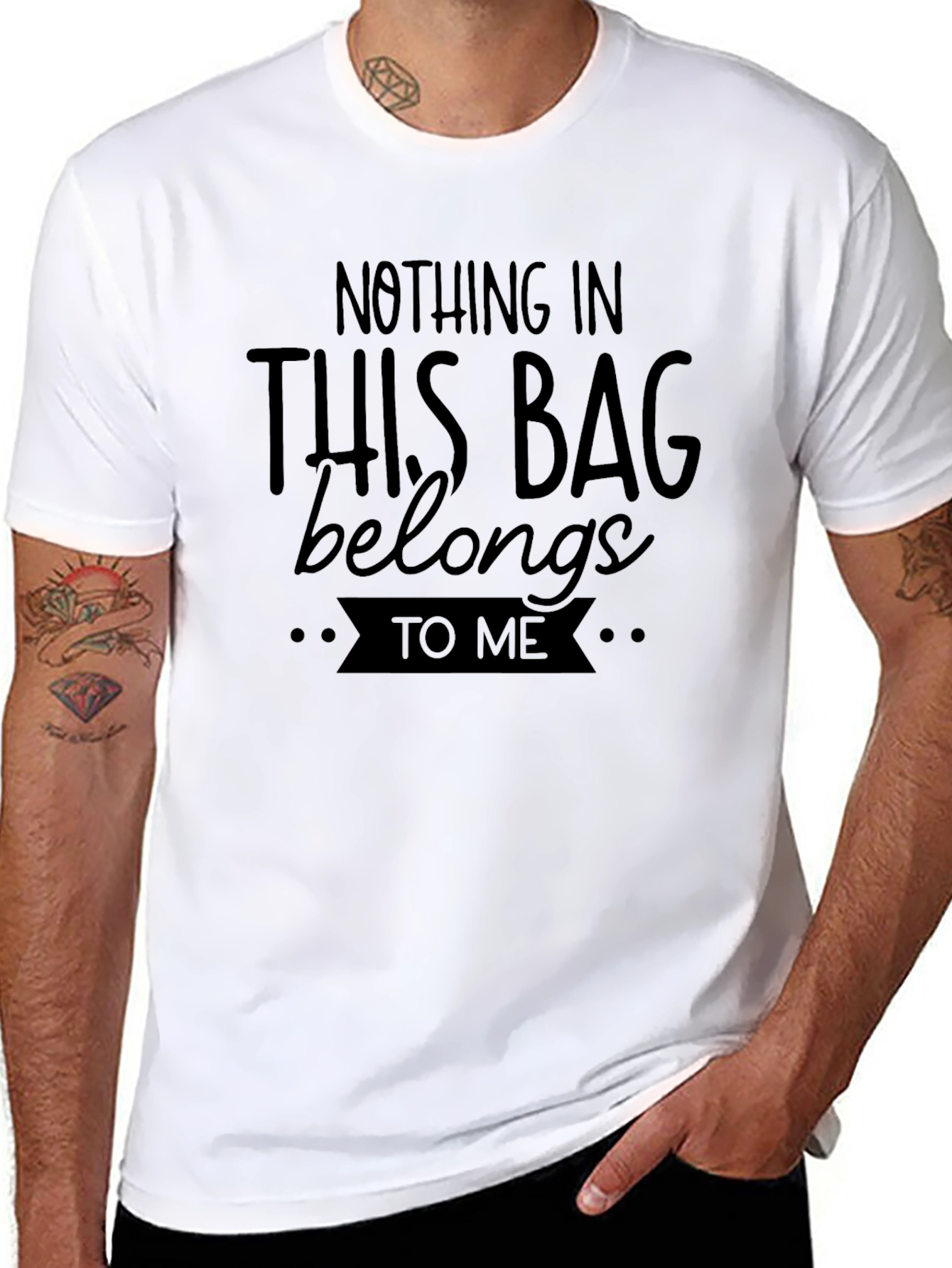 Black Nothing In This Bag T-Shirt - Mens Funny Novelty Tee view 8