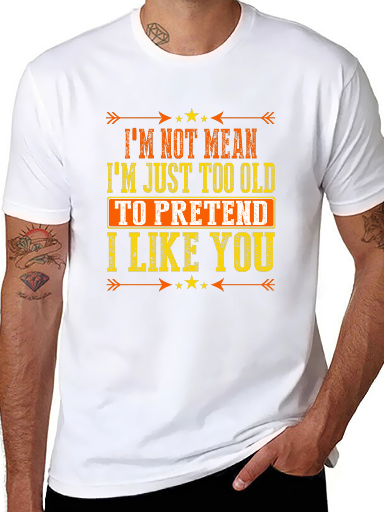 Black Funny Sarcastic Graphic T-Shirt - I'm Not Mean, I'm Just Too Old view 8