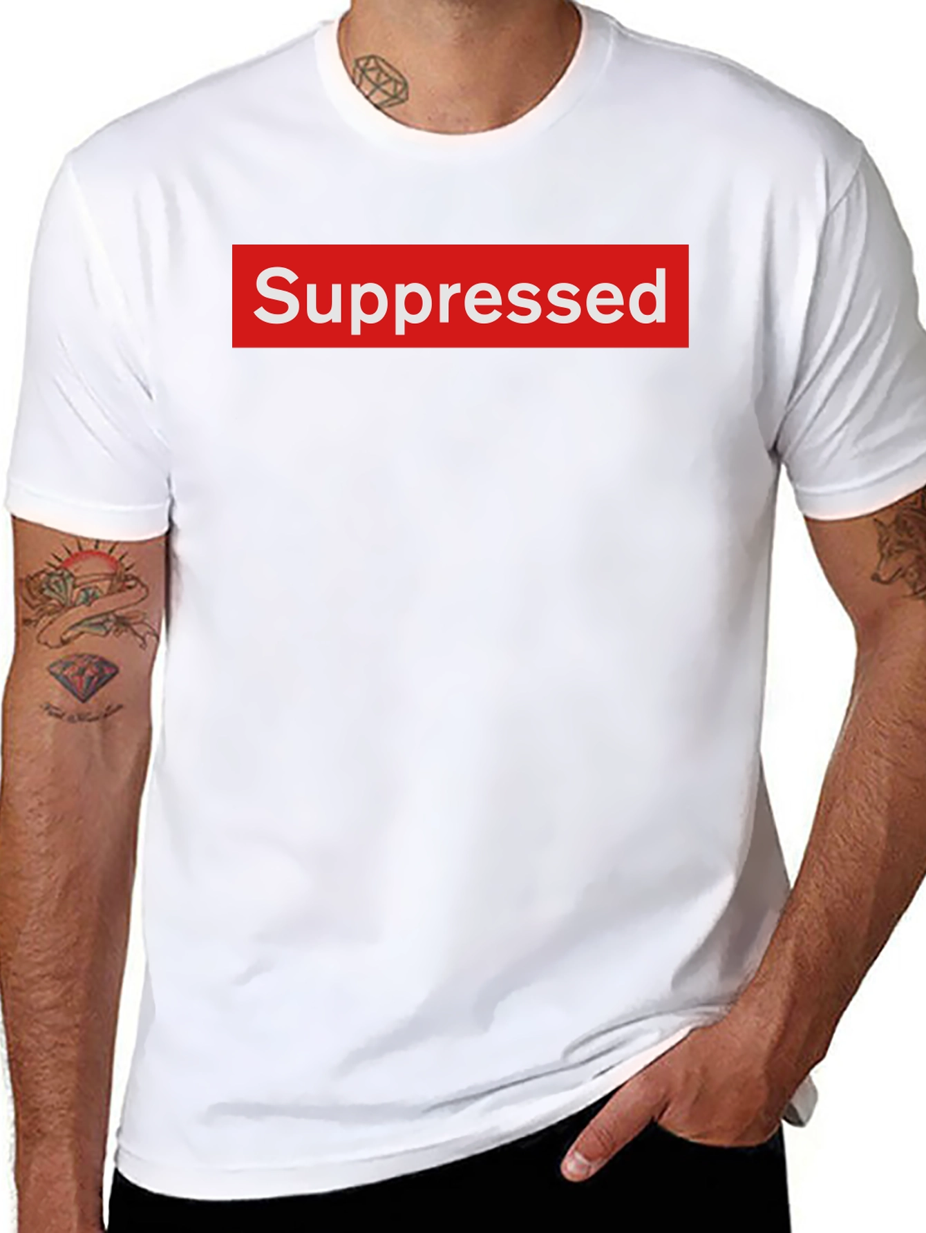 Black Suppressed Box Logo Graphic Tee view 8