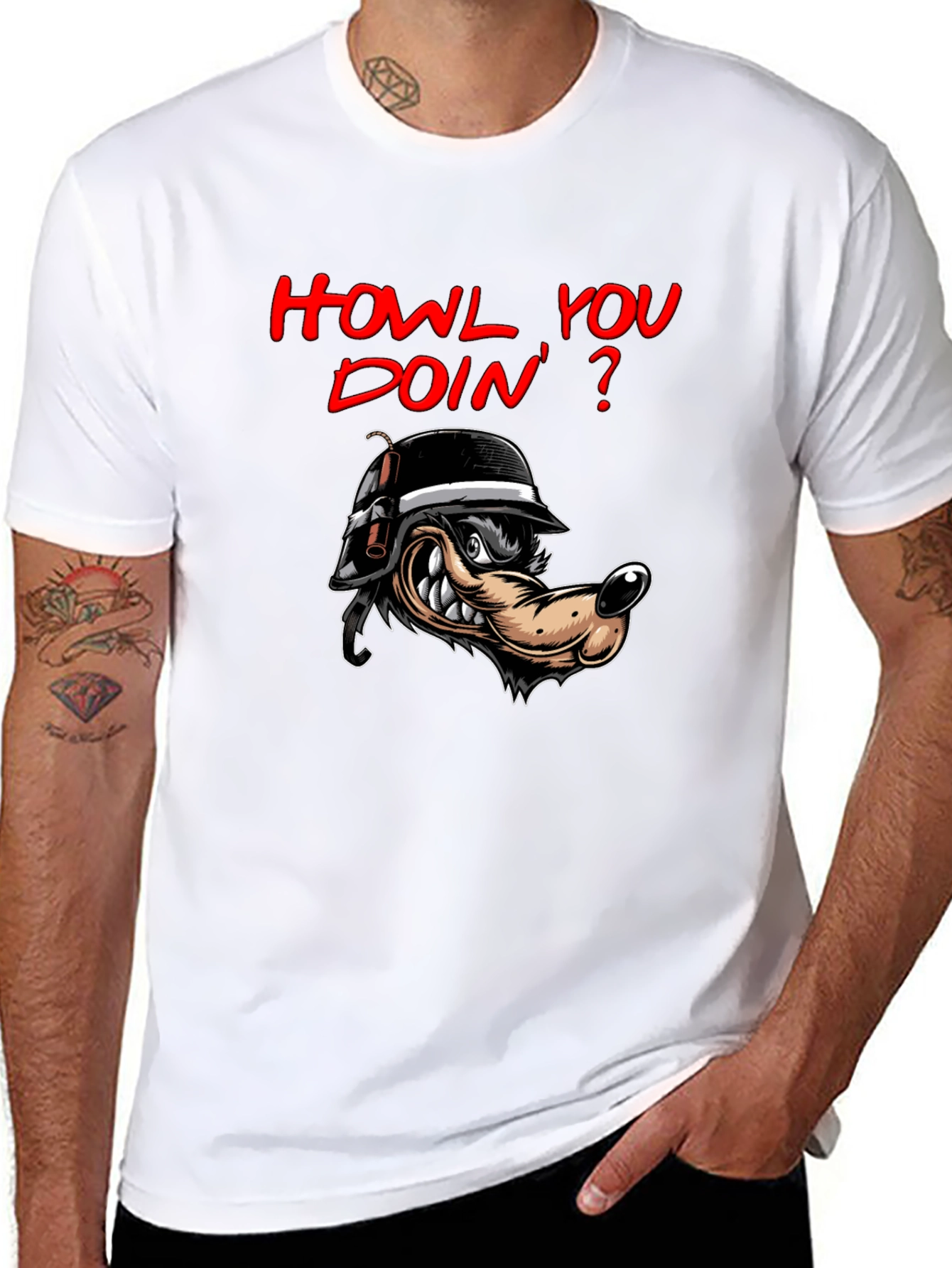 Black Howl You Doin' T-Shirt view 8