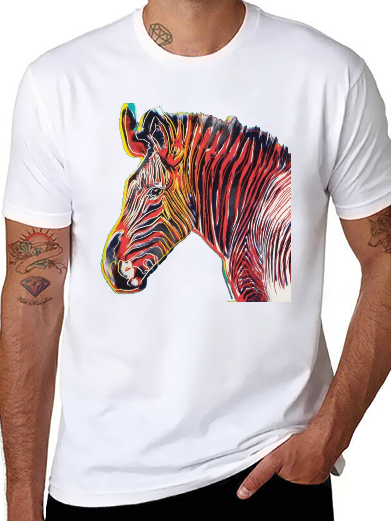 Black Zebra Art Graphic T-Shirt view 8
