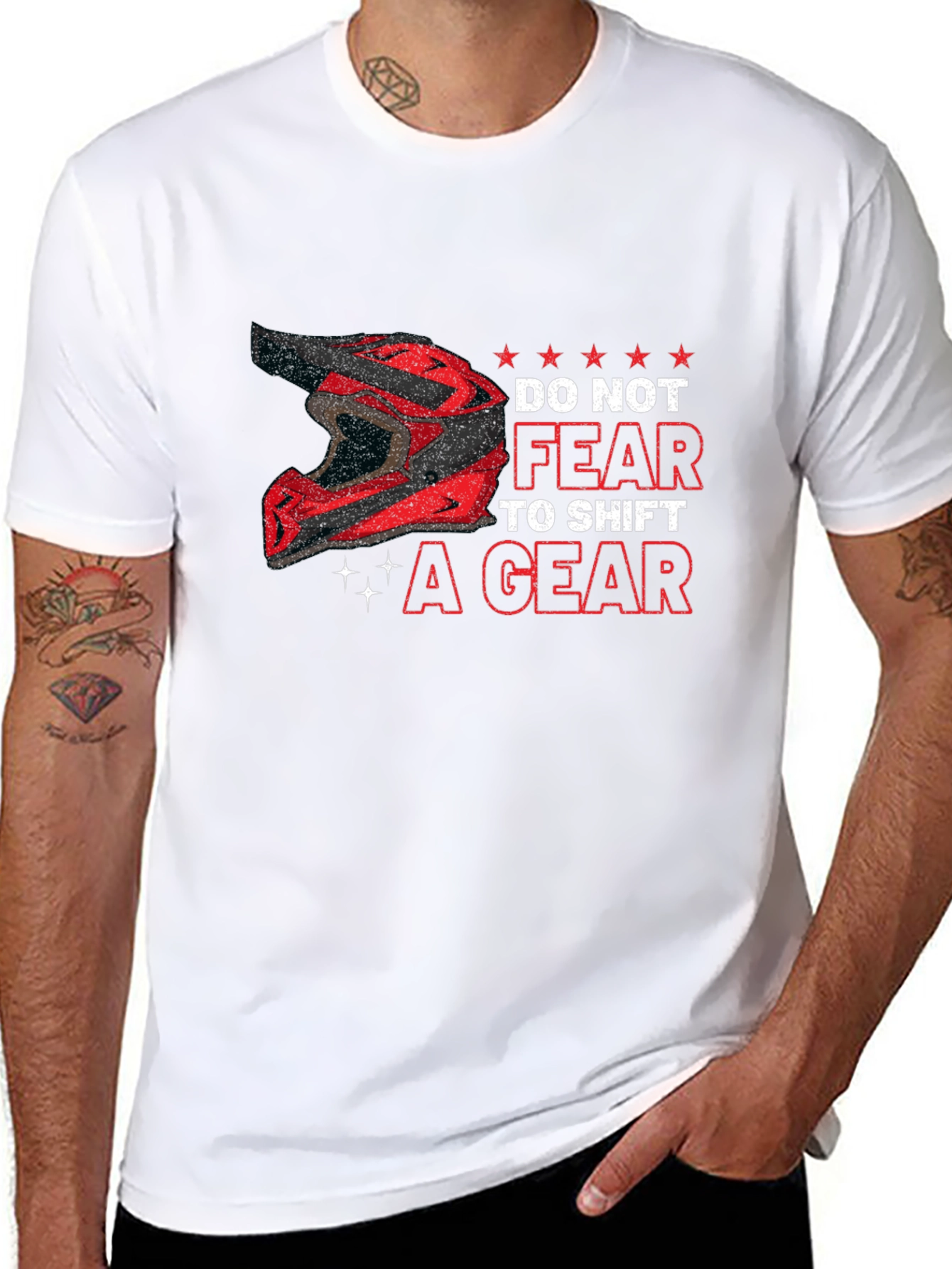 Black Do Not Fear to Shift a Gear Black T-Shirt view 8